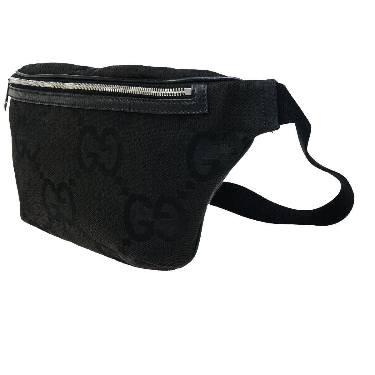 Gucci Gg Jumbo Black Canvas Handbag (Pre-Owned) Size ONE SIZE - 3 Thumbnail