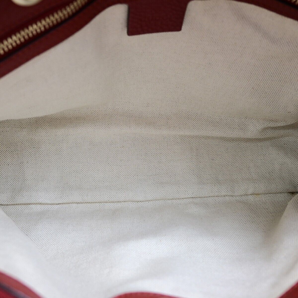 Gucci Bamboo Red Leather Handbag (Pre-Owned) Size ONE SIZE - 8 Thumbnail