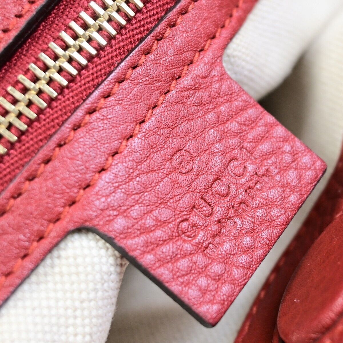 Gucci Bamboo Red Leather Handbag (Pre-Owned) Size ONE SIZE - 10 Thumbnail