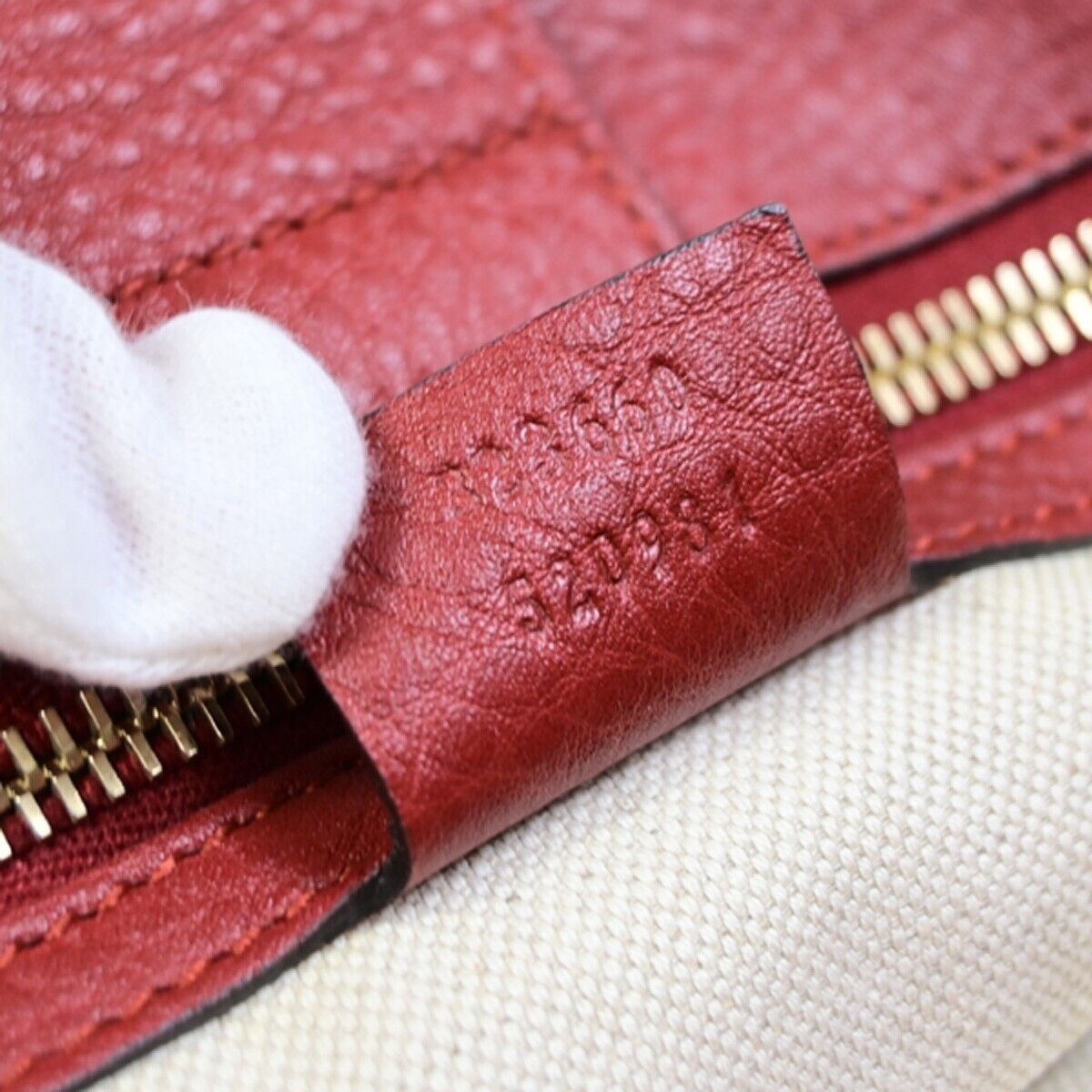 Gucci Bamboo Red Leather Handbag (Pre-Owned) Size ONE SIZE - 9 Thumbnail