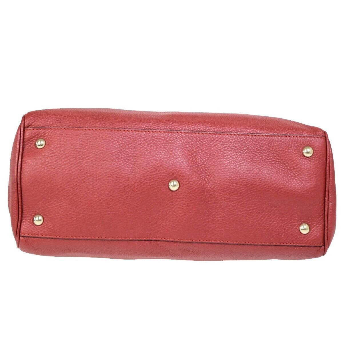 Gucci Bamboo Red Leather Handbag (Pre-Owned) Size ONE SIZE - 12 Thumbnail