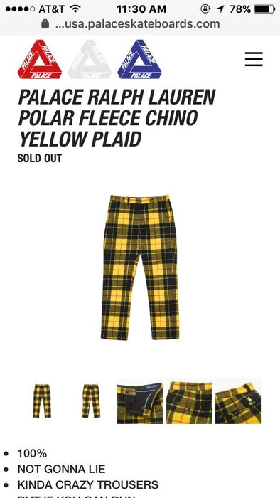 Polo Ralph Lauren Polar Fleece Chino Yellow Plaid | Grailed