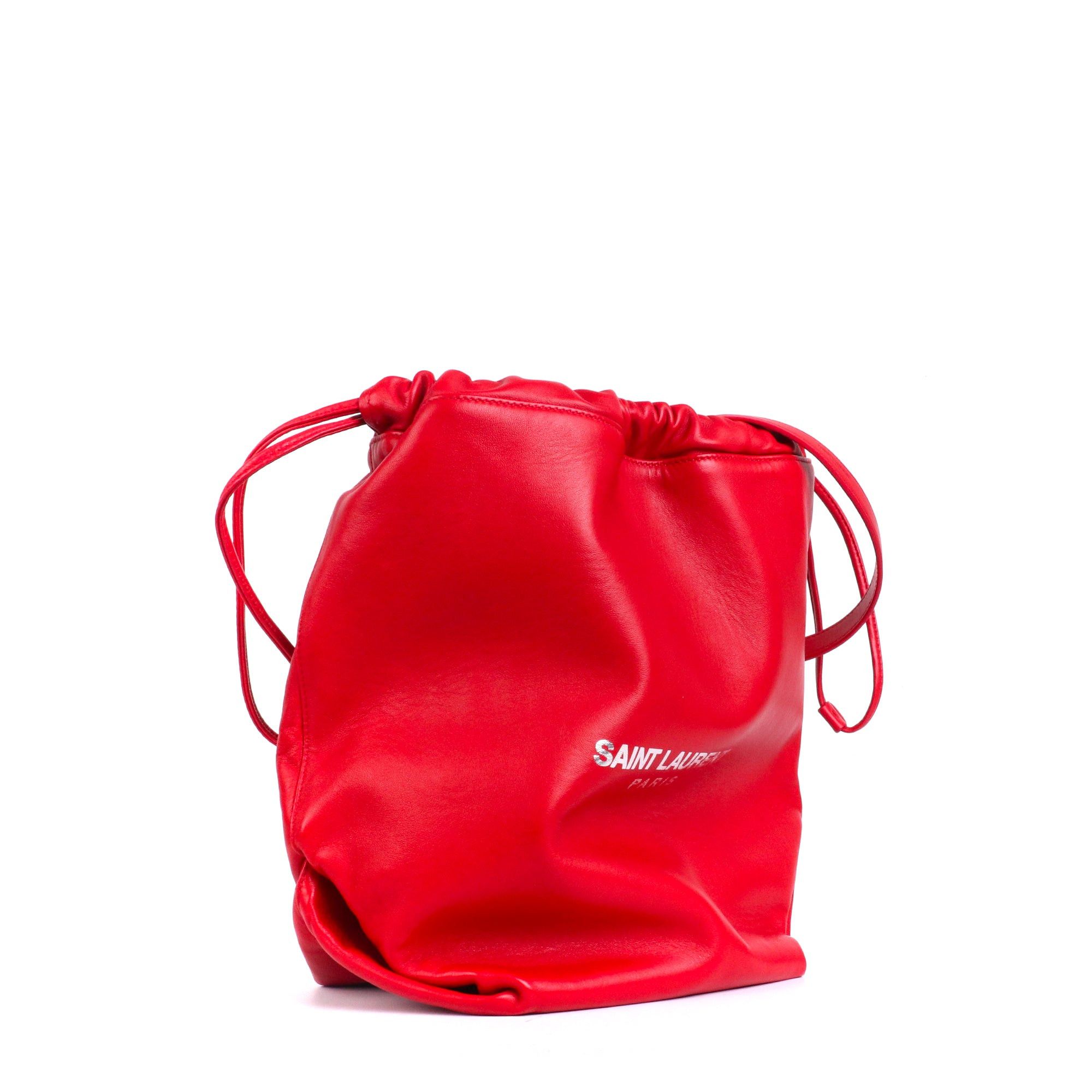 Saint Laurent Paris SAINT LAURENT - Saint Laurent Teddy Bucket bag in red leather Size ONE SIZE - 2 Thumbnail