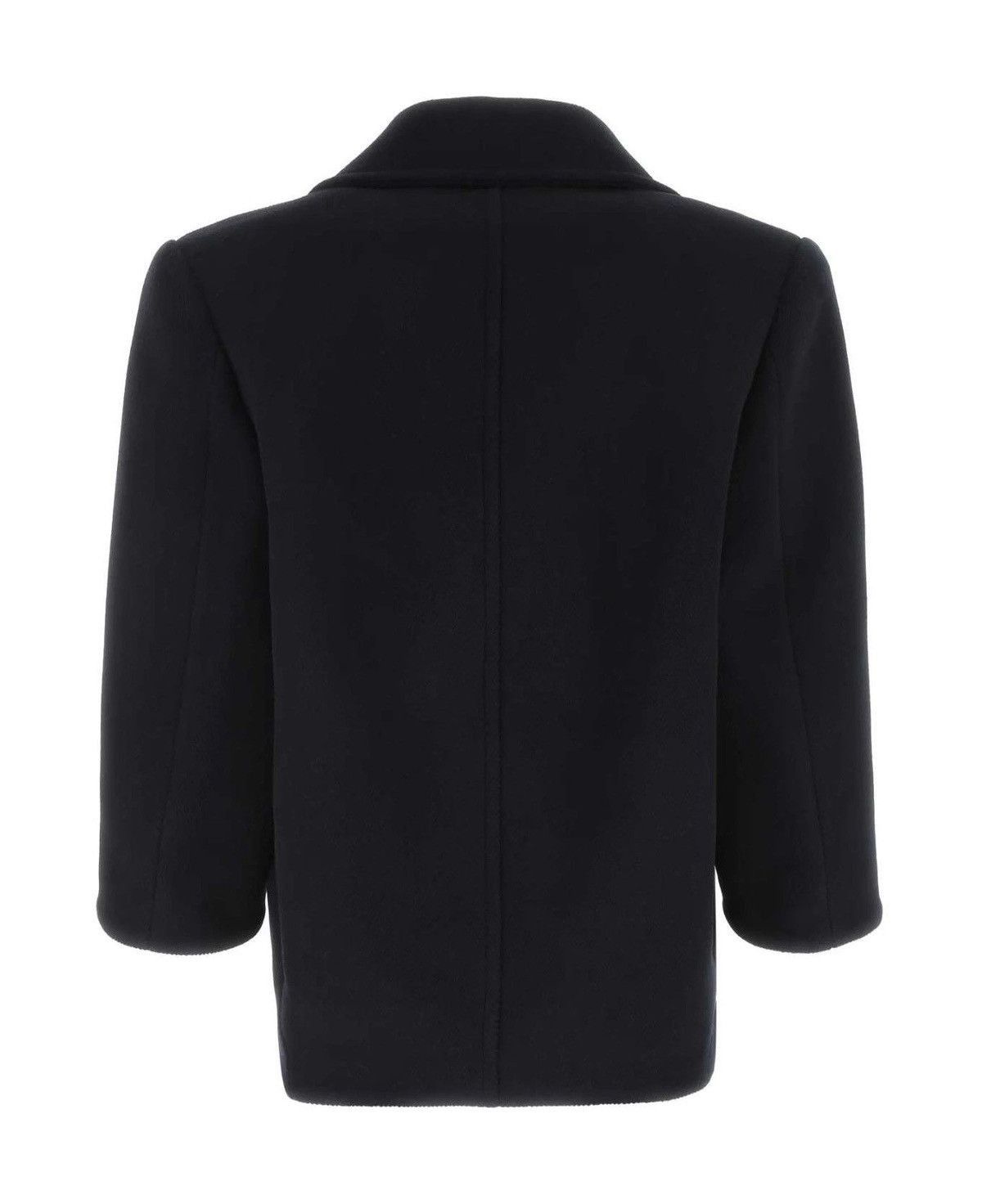 Saint Laurent Paris Oversized Peacoat in Chevron Wool in Navy Size XS / US 0-2 / IT 36-38 - 3 Thumbnail
