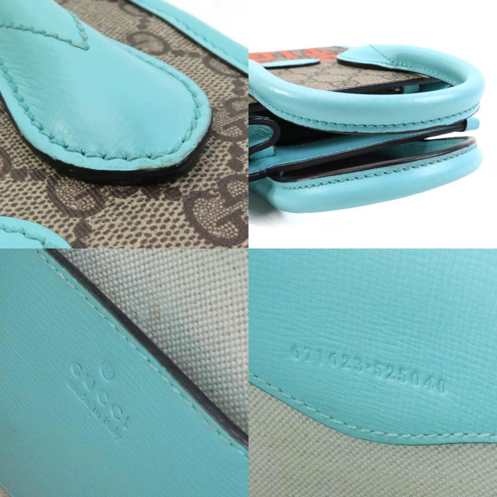 Gucci GUCCI Handbag Shoulder Bag GG Supreme Canvas Blue x Brown Women's 671623 90005g Size ONE SIZE - 4 Thumbnail