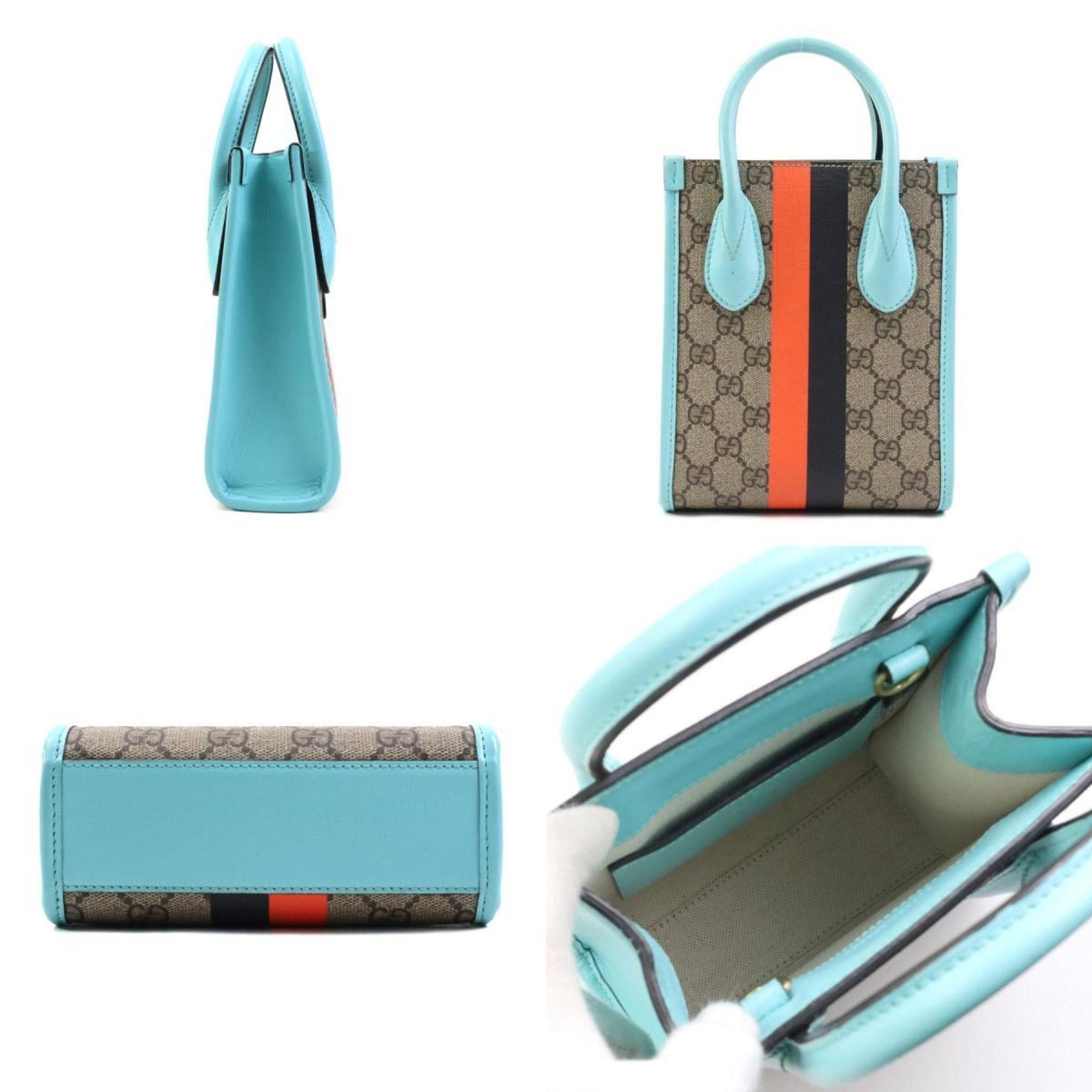 Gucci GUCCI Handbag Shoulder Bag GG Supreme Canvas Blue x Brown Women's 671623 90005g Size ONE SIZE - 2 Thumbnail