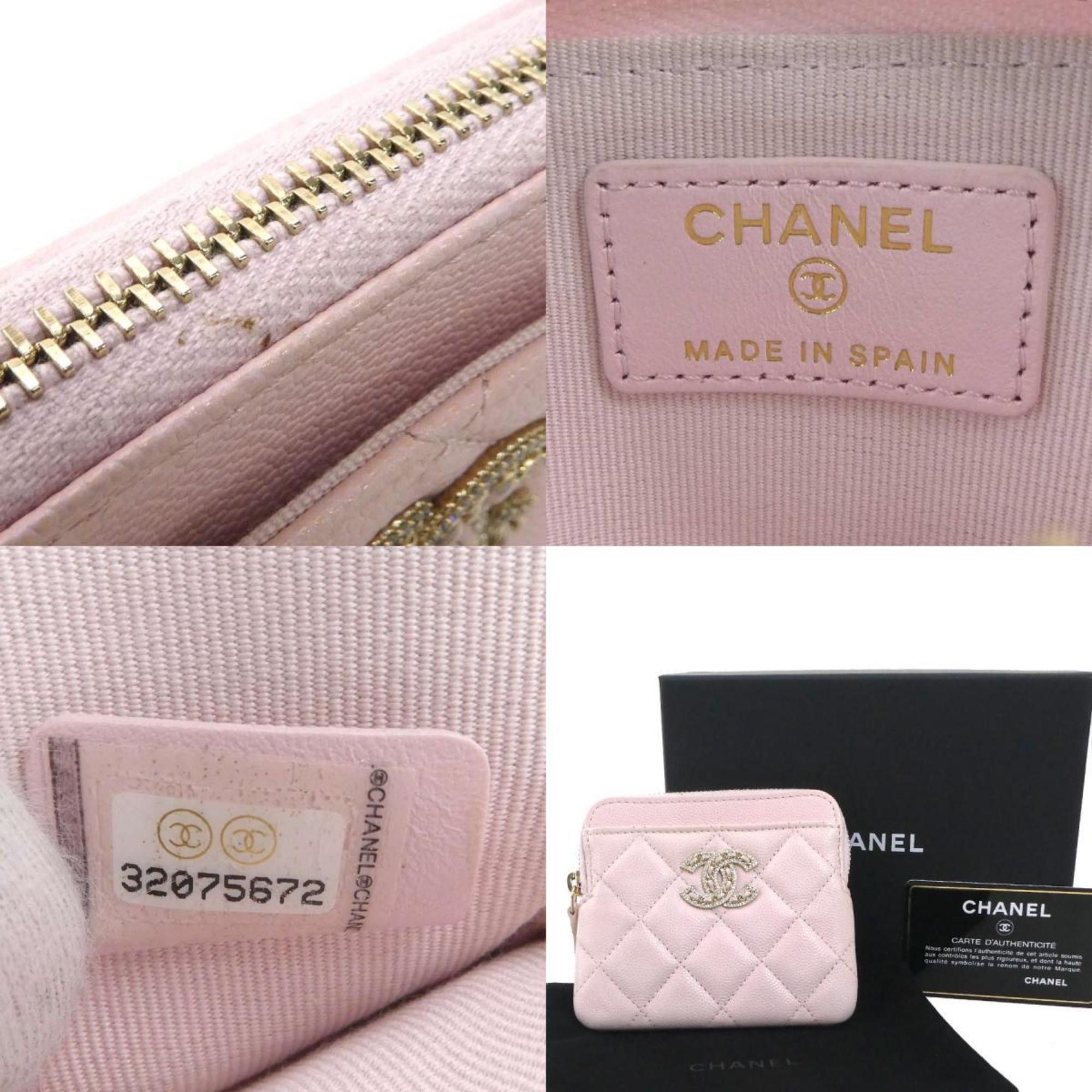 Chanel CHANEL Wallet/Coin Case Chanel 19 Zip Caviar Skin Leather Light Pink Women's 90000g Size ONE SIZE - 5 Thumbnail