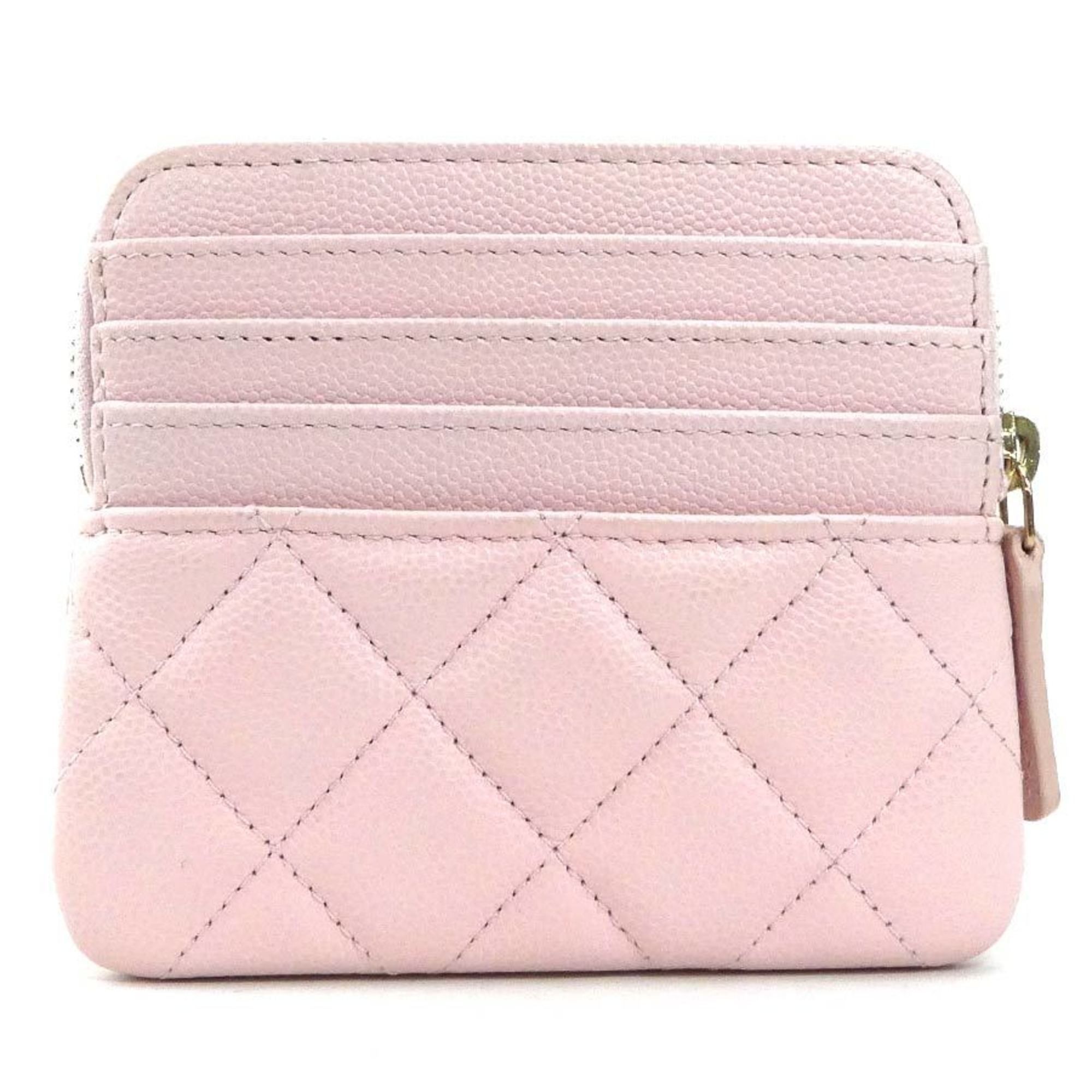 Chanel CHANEL Wallet/Coin Case Chanel 19 Zip Caviar Skin Leather Light Pink Women's 90000g Size ONE SIZE - 2 Thumbnail