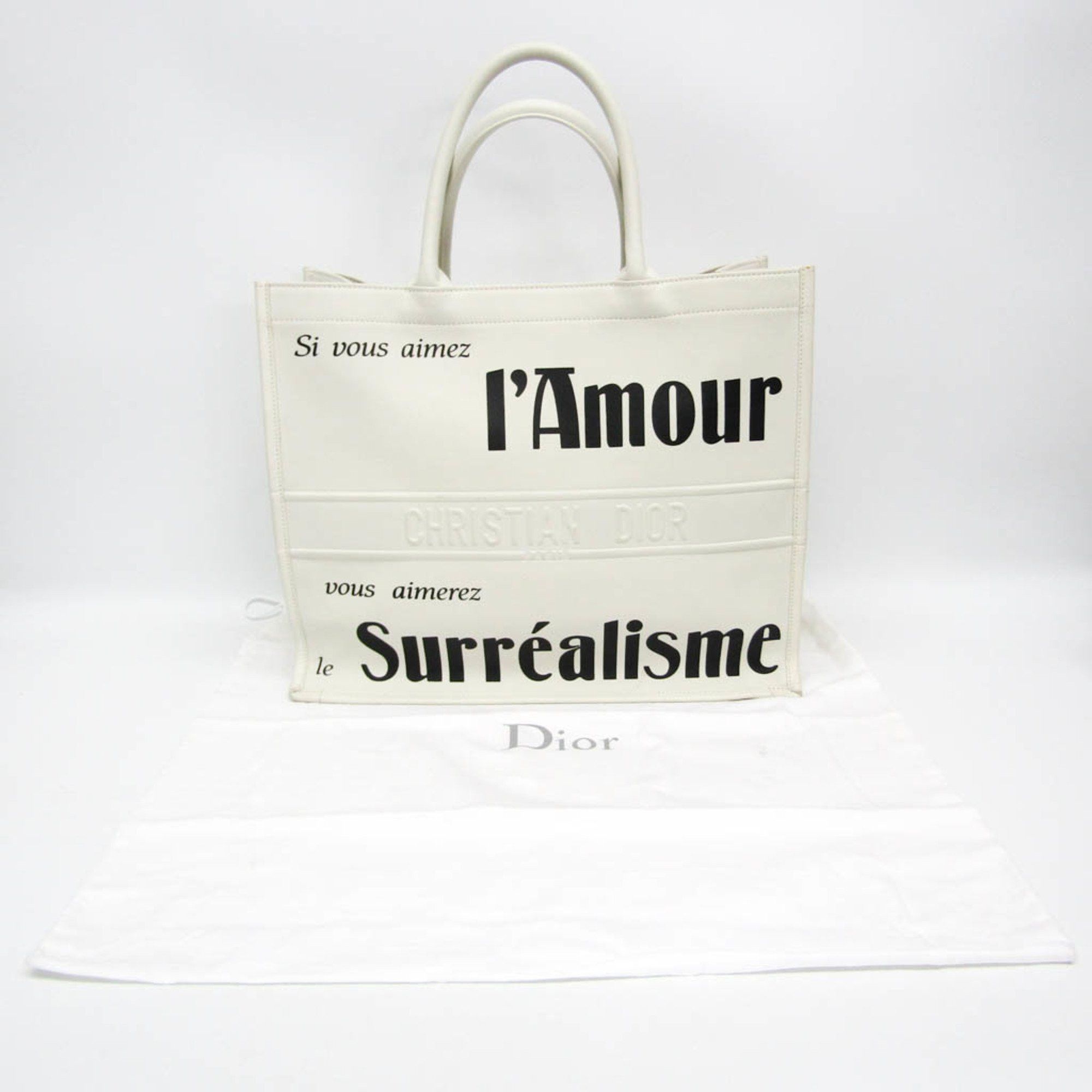 Dior Christian Dior Book Tote Medium M1296ZTQT Men's Leather Tote Bag Black,White Size ONE SIZE - 20 Thumbnail