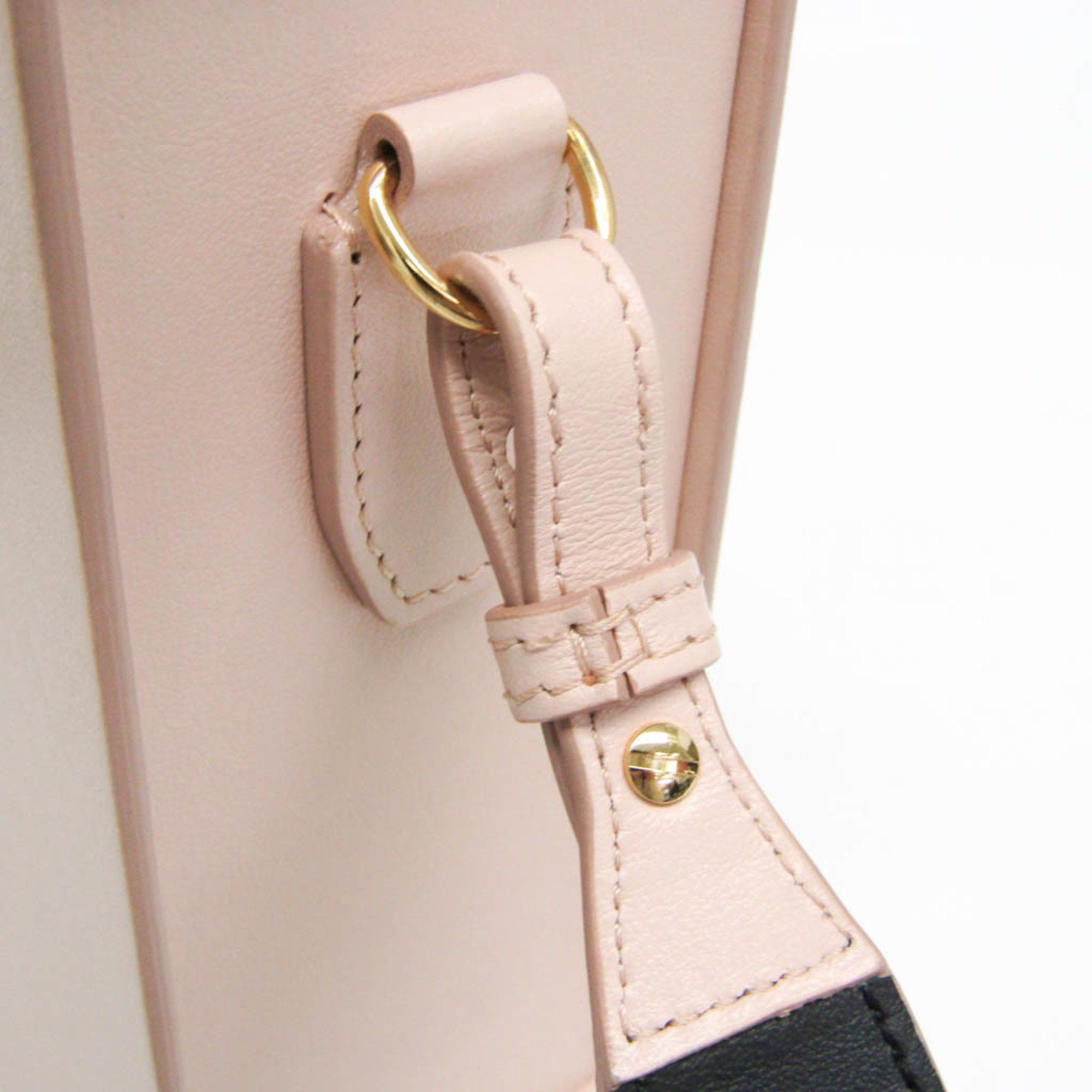 Fendi Fendi Box 8BT339 Women's Leather Shoulder Bag Pink Size ONE SIZE - 10 Thumbnail