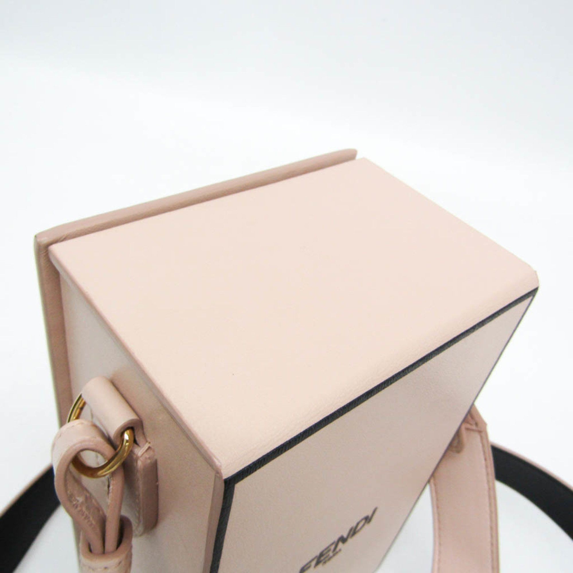 Fendi Fendi Box 8BT339 Women's Leather Shoulder Bag Pink Size ONE SIZE - 7 Thumbnail