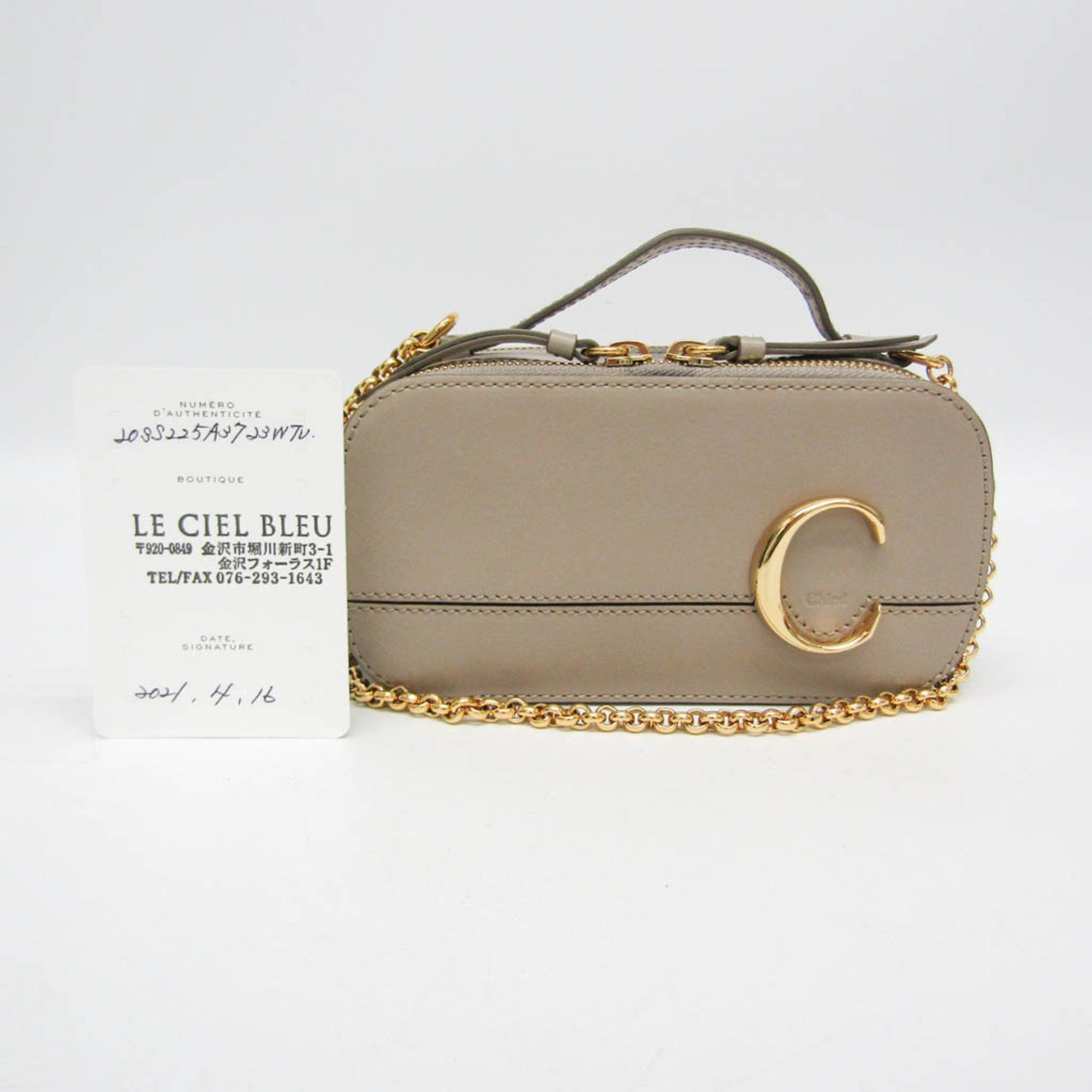 Chloe Chloé C Camera Bag CHC20SS225A37 Women's Leather Handbag,Shoulder Bag Beige Size ONE SIZE - 17 Thumbnail