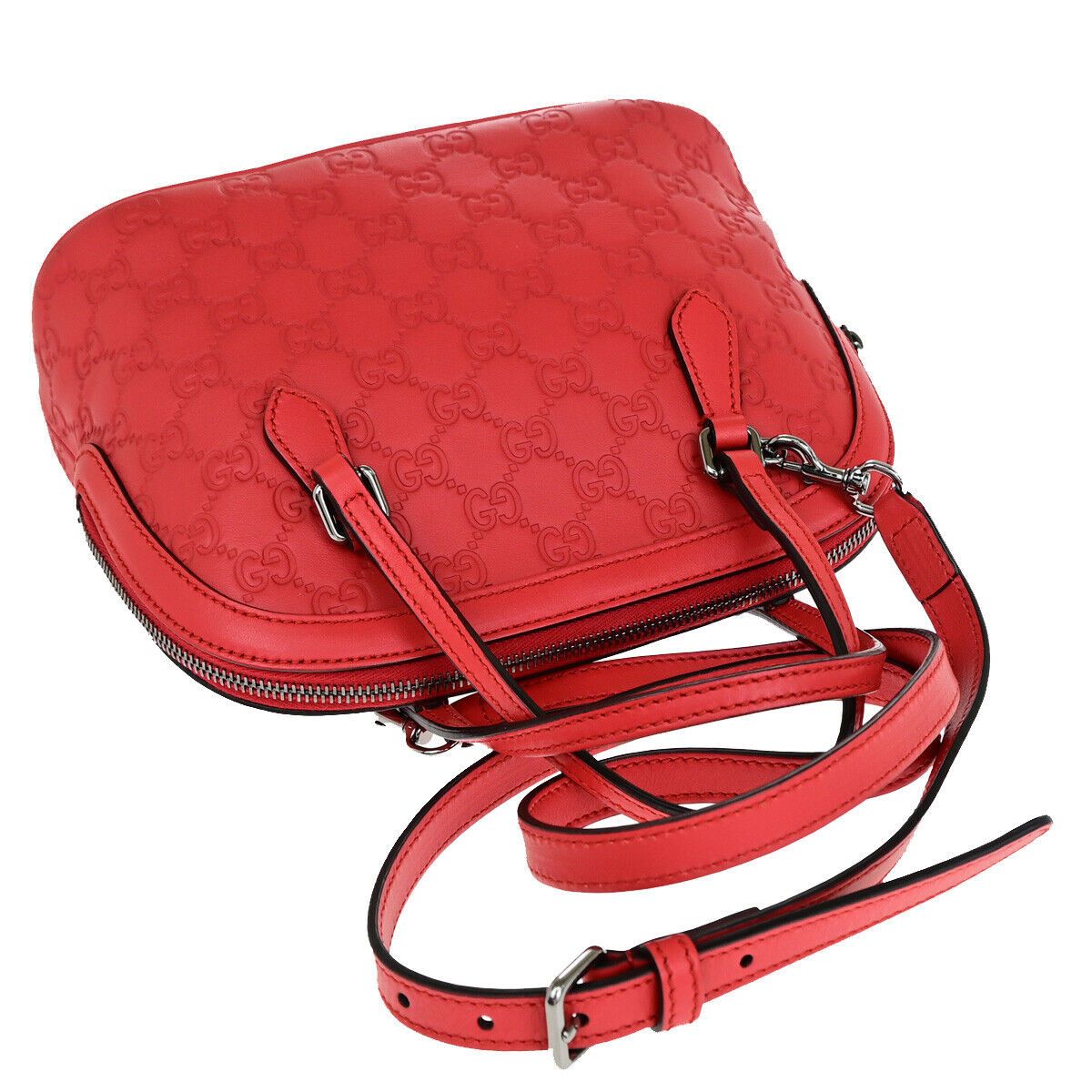 Gucci Dome Red Leather Handbag (Pre-Owned) Size ONE SIZE - 13 Thumbnail