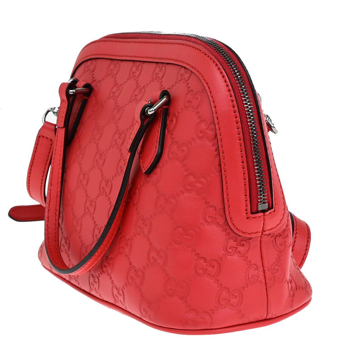 Gucci Dome Red Leather Handbag (Pre-Owned) Size ONE SIZE - 15 Thumbnail
