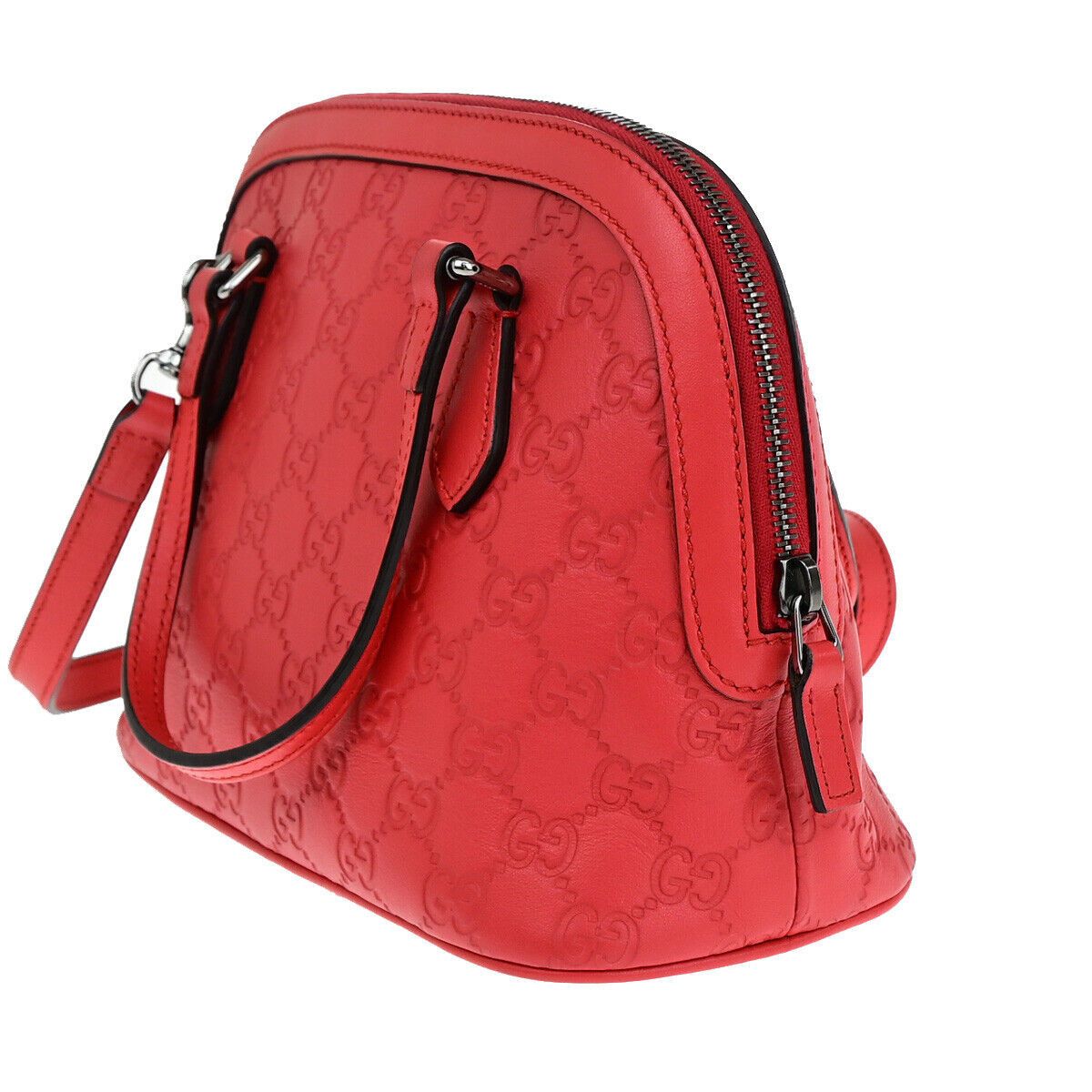 Gucci Dome Red Leather Handbag (Pre-Owned) Size ONE SIZE - 3 Thumbnail