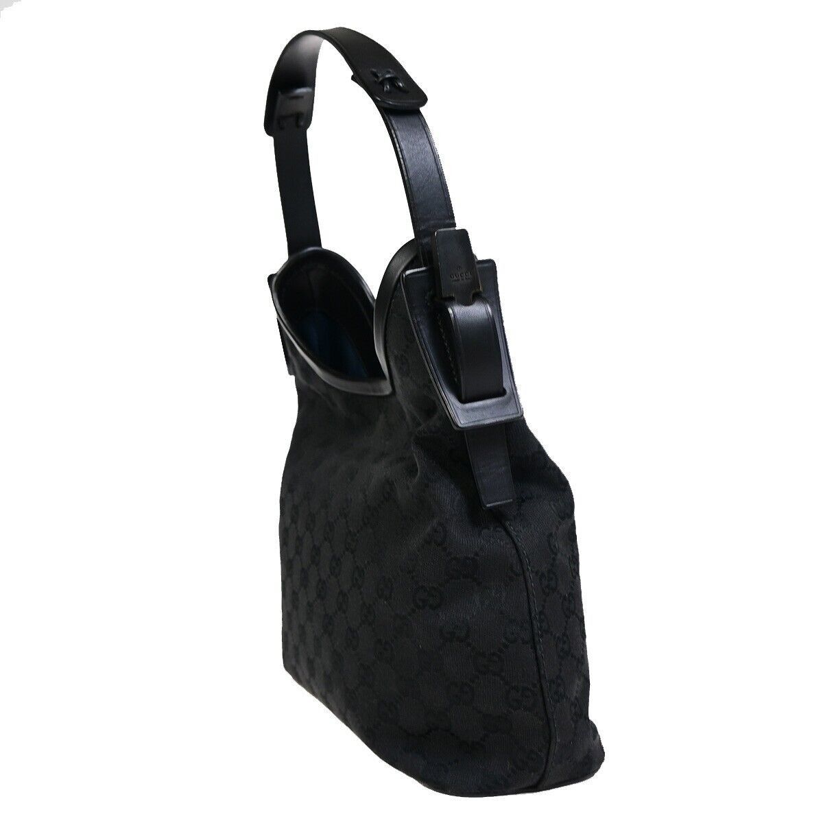 Gucci Hobo Black Canvas Handbag (Pre-Owned) Size ONE SIZE - 12 Thumbnail