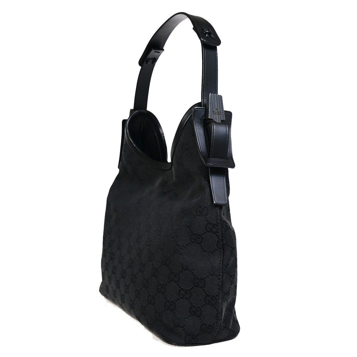 Gucci Hobo Black Canvas Handbag (Pre-Owned) Size ONE SIZE - 3 Thumbnail