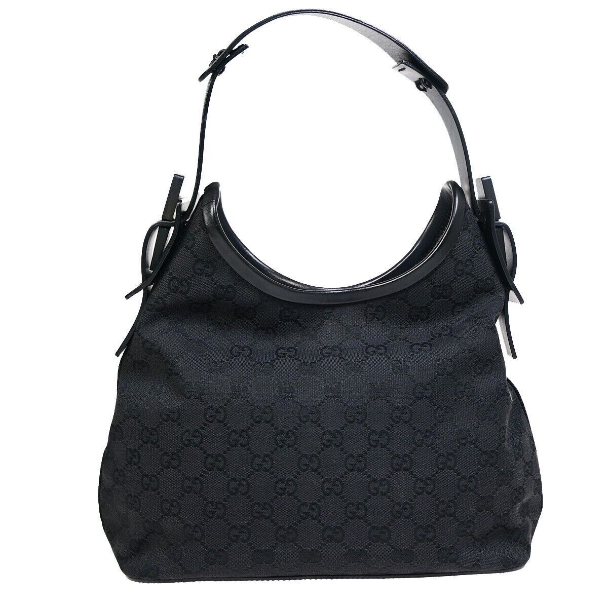 Gucci Hobo Black Canvas Handbag (Pre-Owned) Size ONE SIZE - 2 Thumbnail