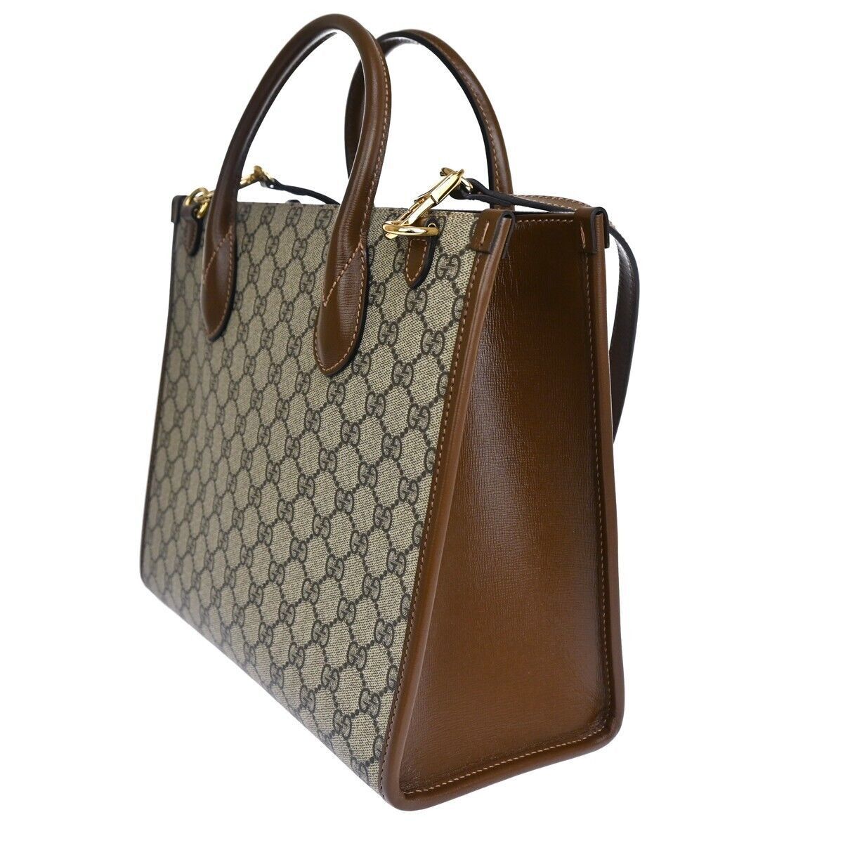 Gucci Gg Supreme Beige Canvas Tote Bag (Pre-Owned) Size ONE SIZE - 3 Thumbnail
