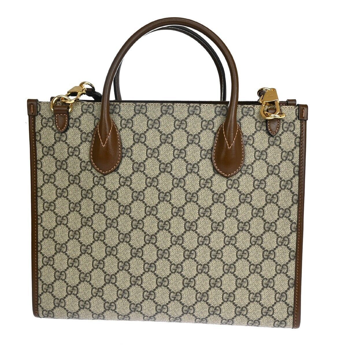 Gucci Gg Supreme Beige Canvas Tote Bag (Pre-Owned) Size ONE SIZE - 2 Thumbnail