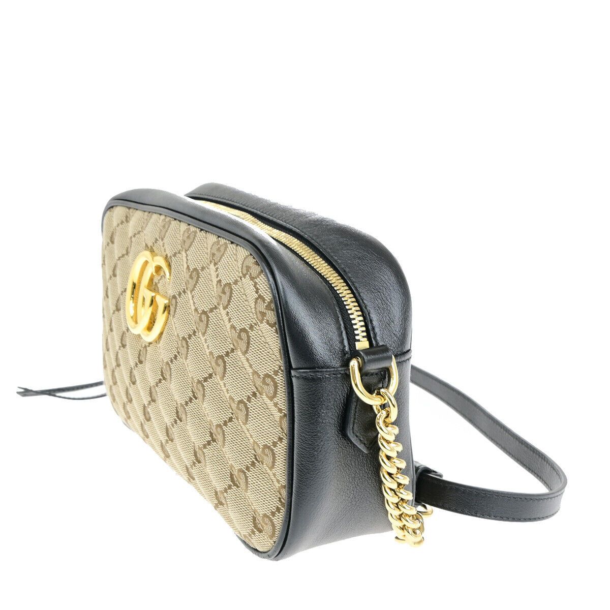 Gucci Gg Marmont Beige Canvas Shoulder Bag (Pre-Owned) Size ONE SIZE - 3 Thumbnail