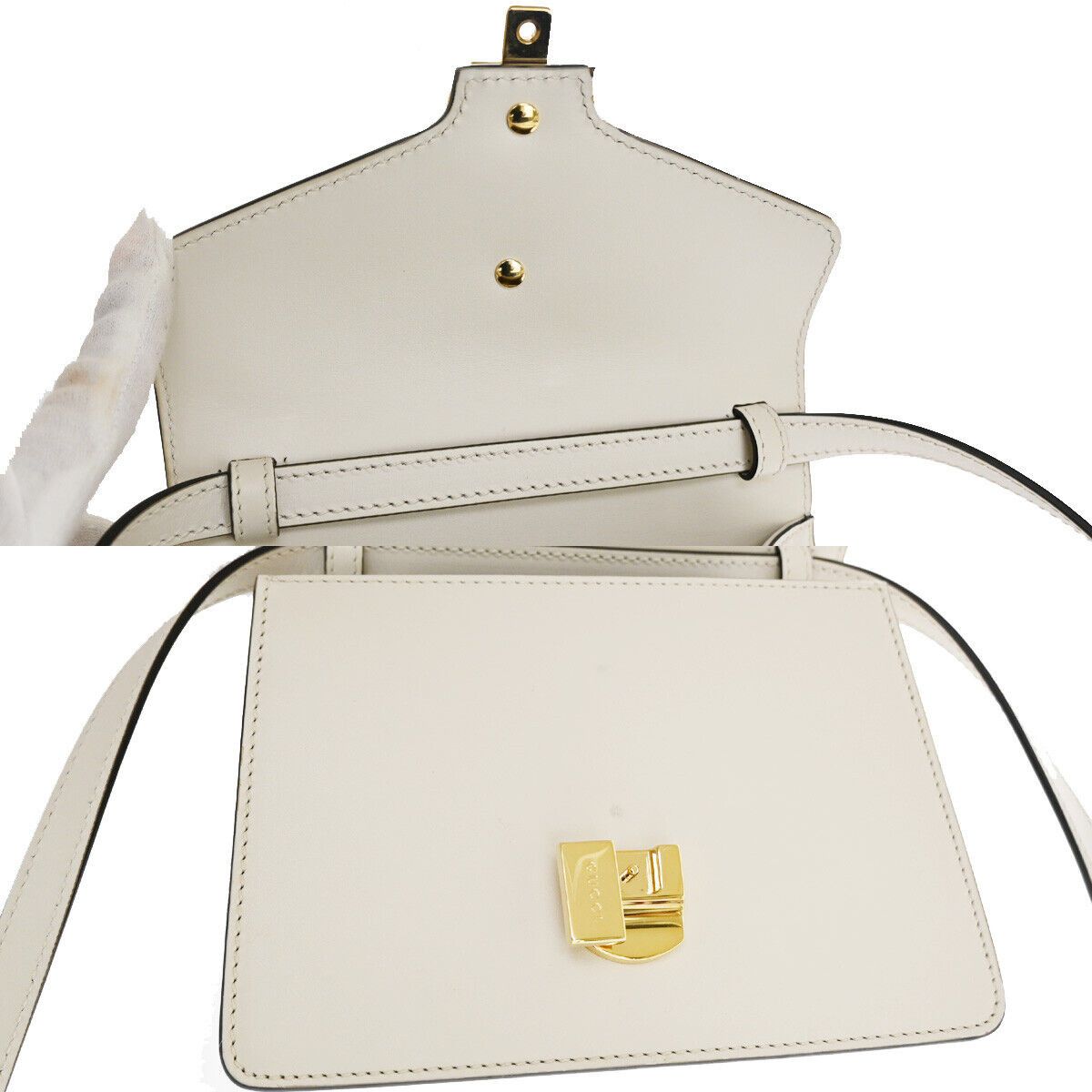 Gucci Sylvie White Leather Handbag (Pre-Owned) Size ONE SIZE - 17 Thumbnail