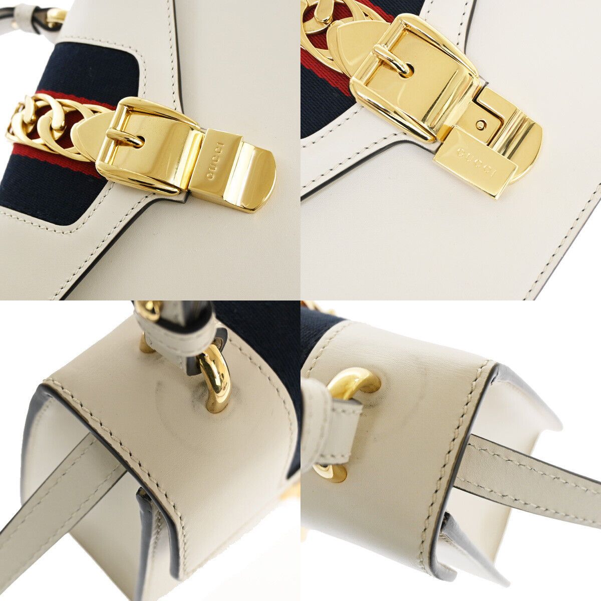 Gucci Sylvie White Leather Handbag (Pre-Owned) Size ONE SIZE - 7 Thumbnail