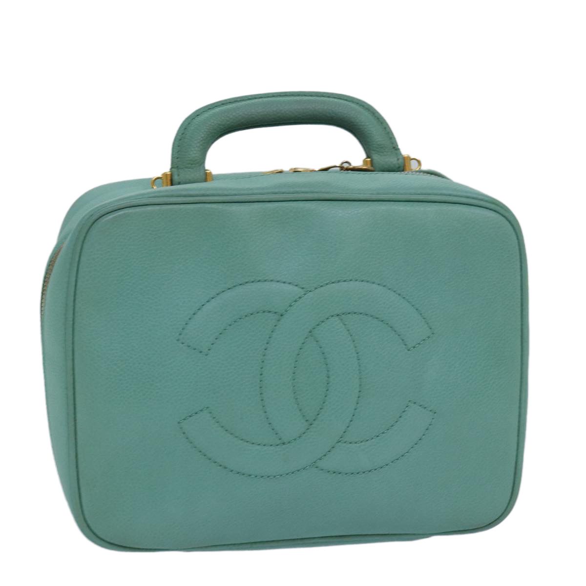 Chanel Vanity Green Calfskin Handbag (Pre-Owned) Size ONE SIZE - 13 Thumbnail