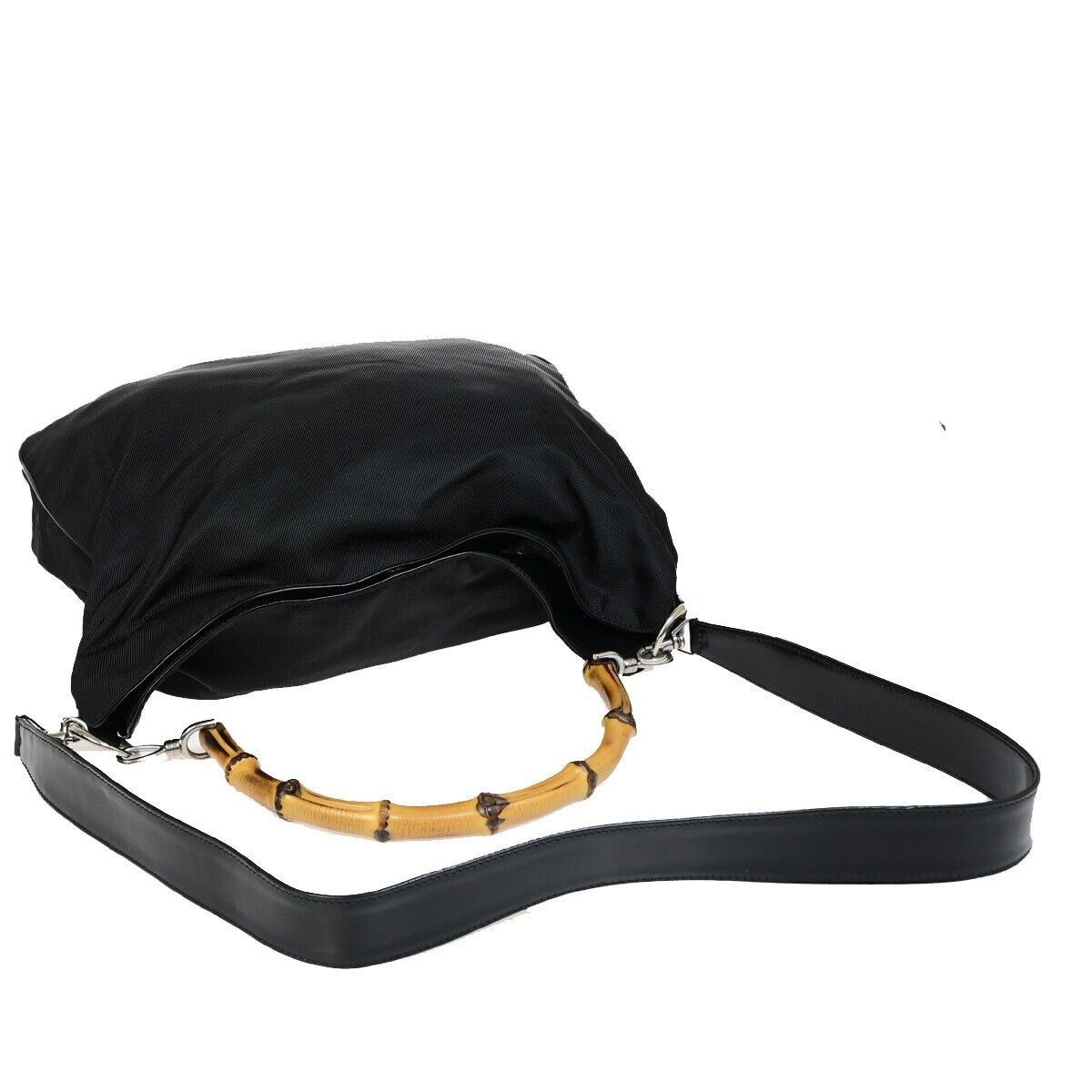 Gucci Bamboo Black Canvas Handbag (Pre-Owned) Size ONE SIZE - 5 Thumbnail