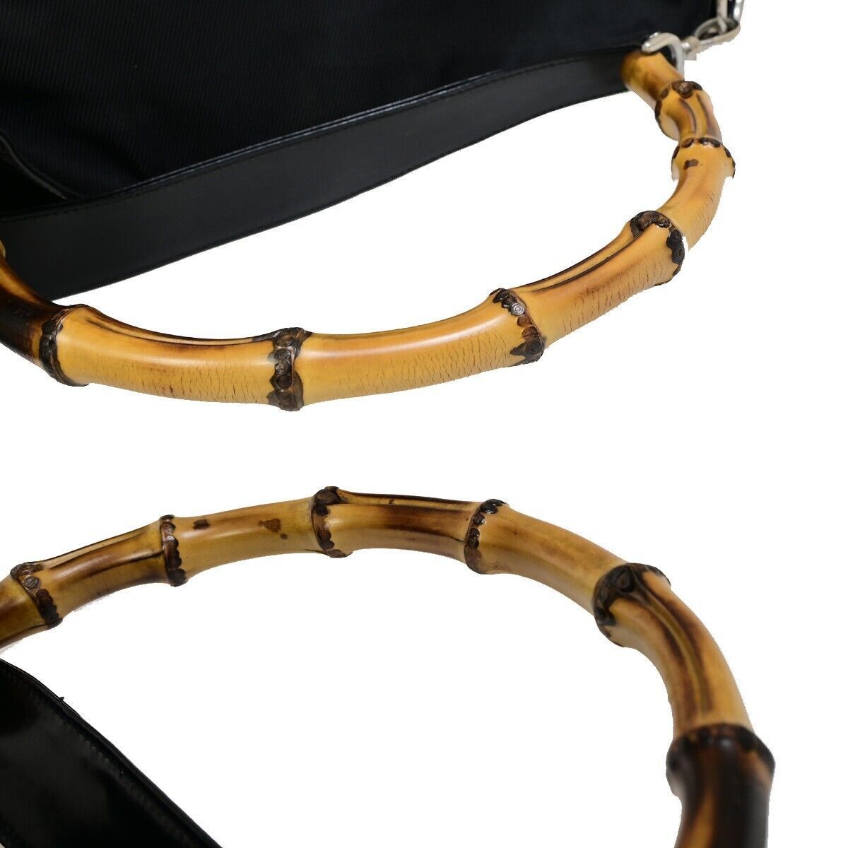 Gucci Bamboo Black Canvas Handbag (Pre-Owned) Size ONE SIZE - 13 Thumbnail