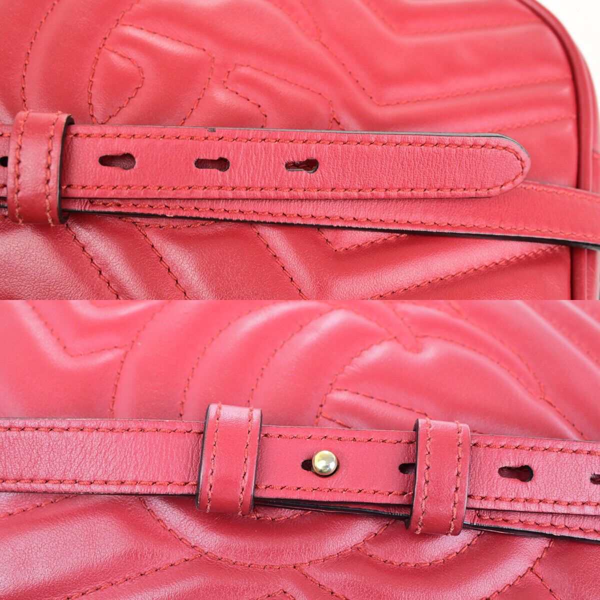 Gucci Gg Marmont Red Leather Shoulder Bag (Pre-Owned) Size ONE SIZE - 13 Thumbnail