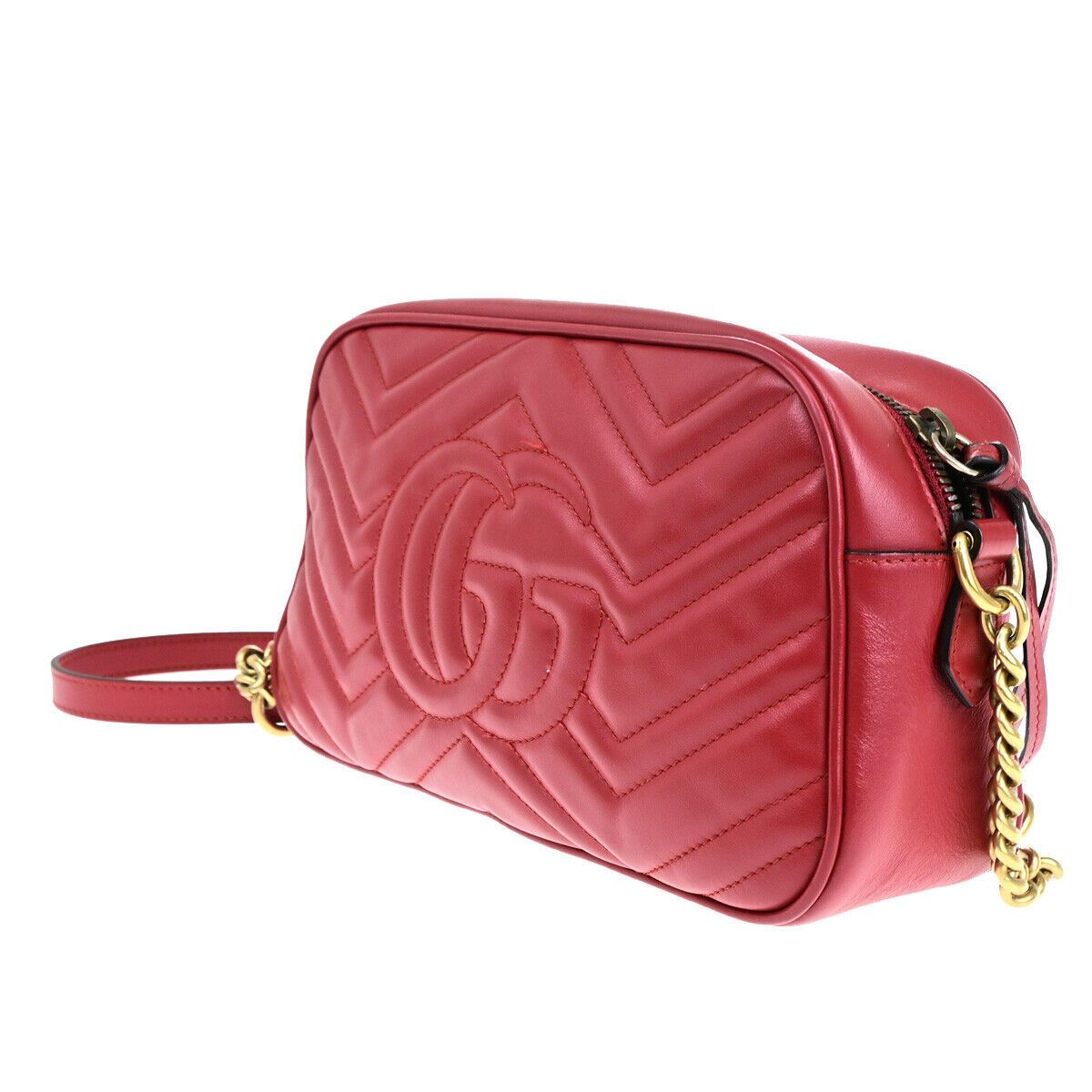 Gucci Gg Marmont Red Leather Shoulder Bag (Pre-Owned) Size ONE SIZE - 4 Thumbnail
