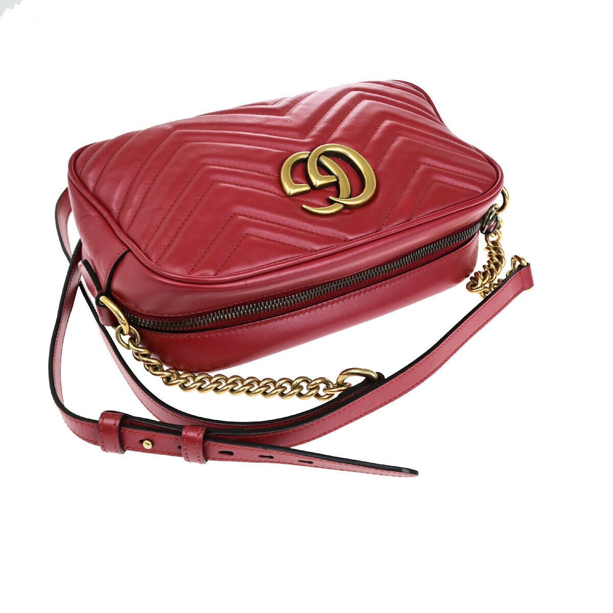 Gucci Gg Marmont Red Leather Shoulder Bag (Pre-Owned) Size ONE SIZE - 5 Thumbnail