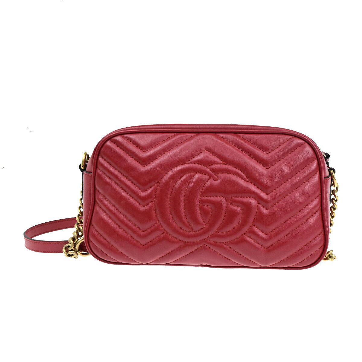 Gucci Gg Marmont Red Leather Shoulder Bag (Pre-Owned) Size ONE SIZE - 2 Thumbnail