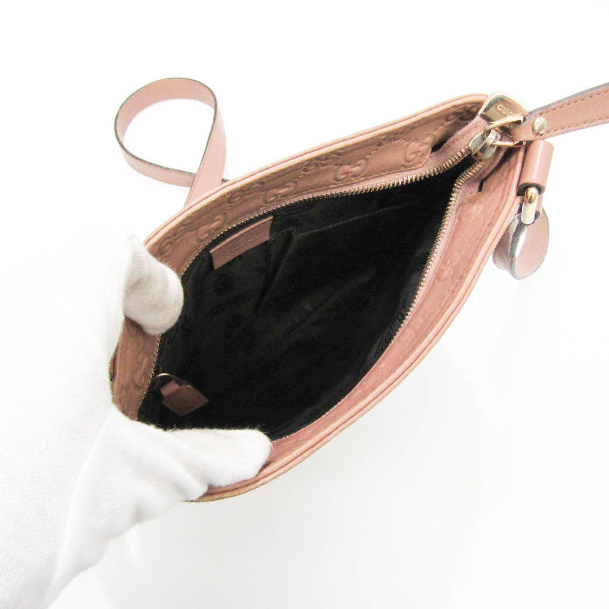 Gucci ssima Pink Leather Shoulder Bag (Pre-Owned) Size ONE SIZE - 3 Thumbnail