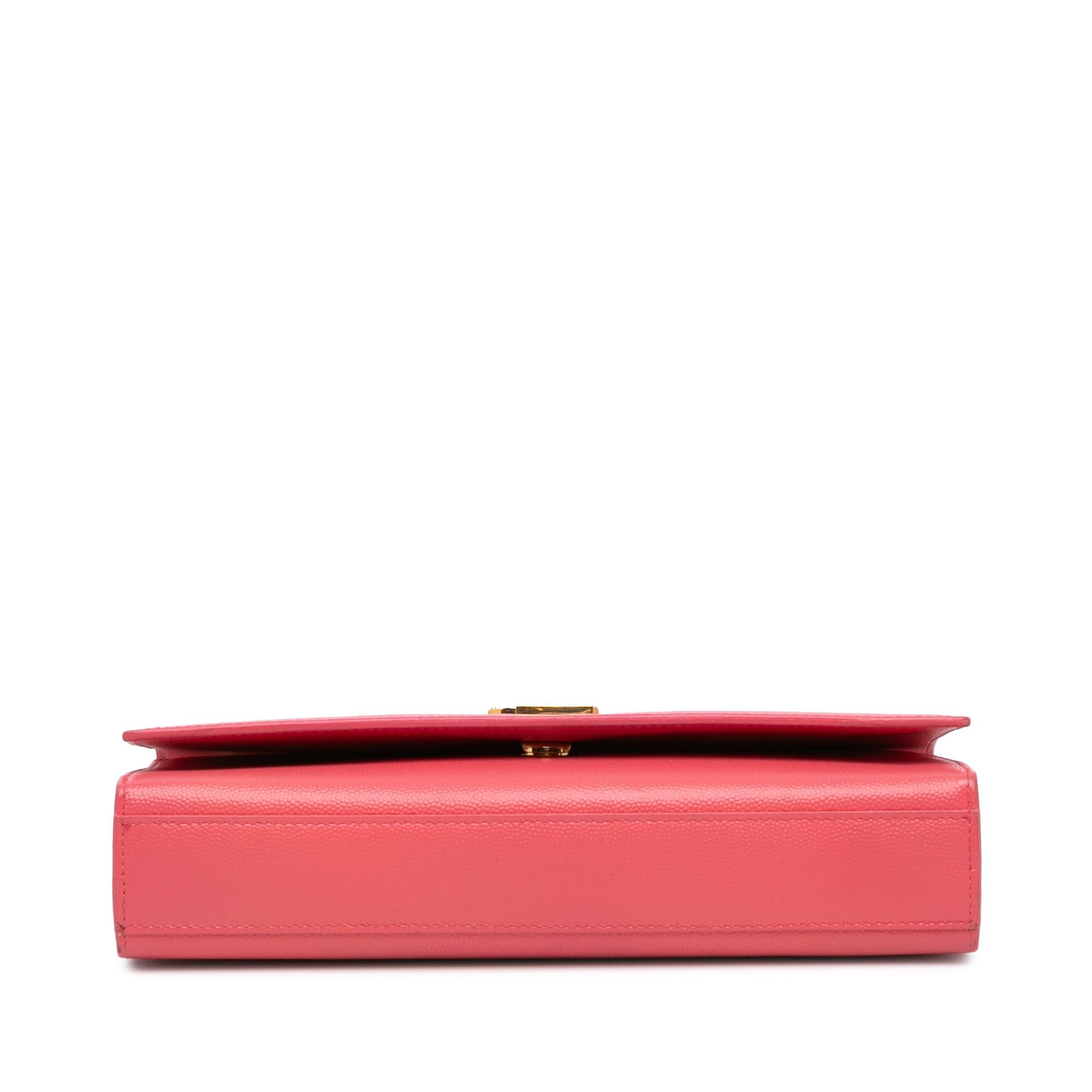 Saint Laurent Paris Saint Laurent Medium Grain De Poudre Monogram Kate Crossbody Pink Size ONE SIZE - 3 Thumbnail