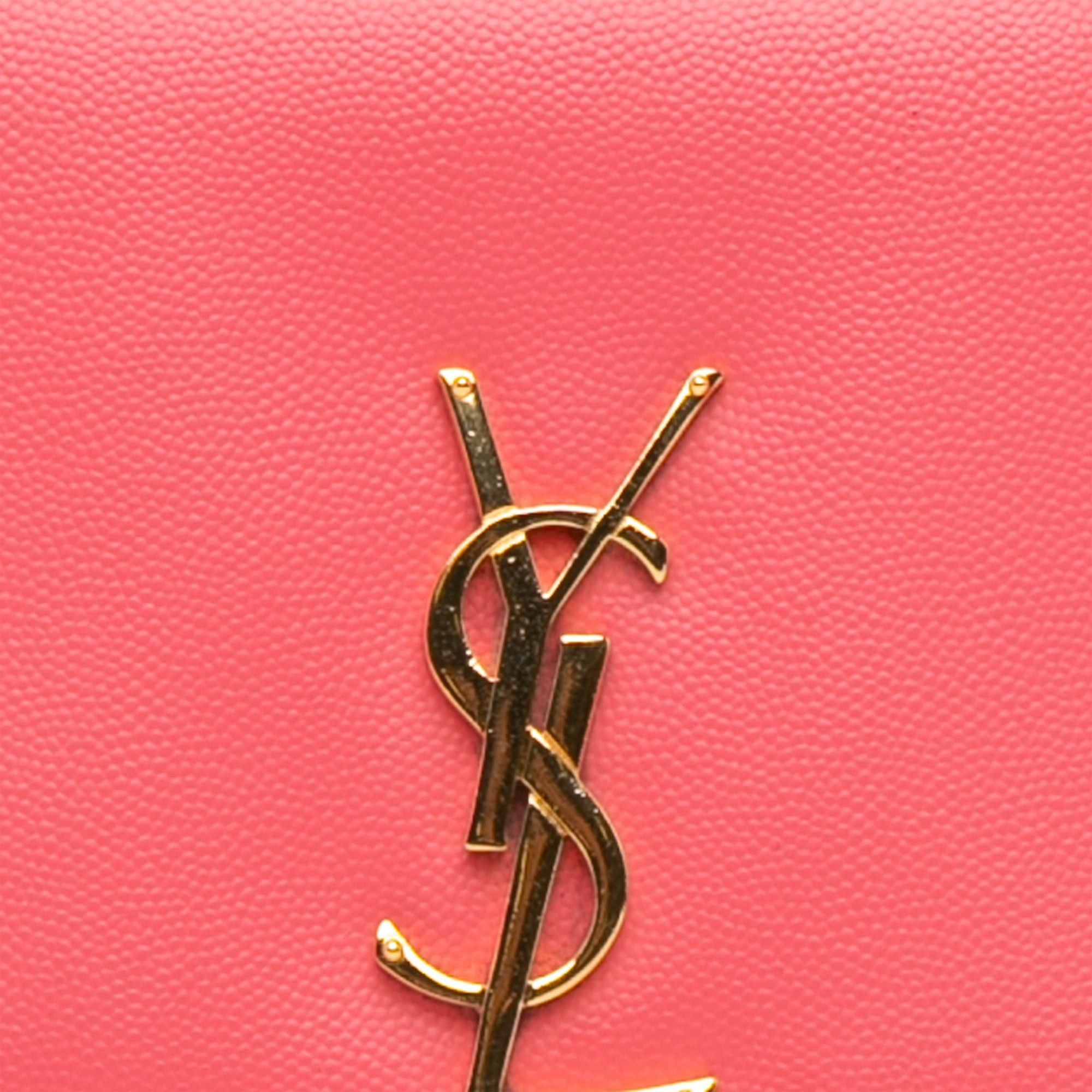 Saint Laurent Paris Saint Laurent Medium Grain De Poudre Monogram Kate Crossbody Pink Size ONE SIZE - 6 Thumbnail