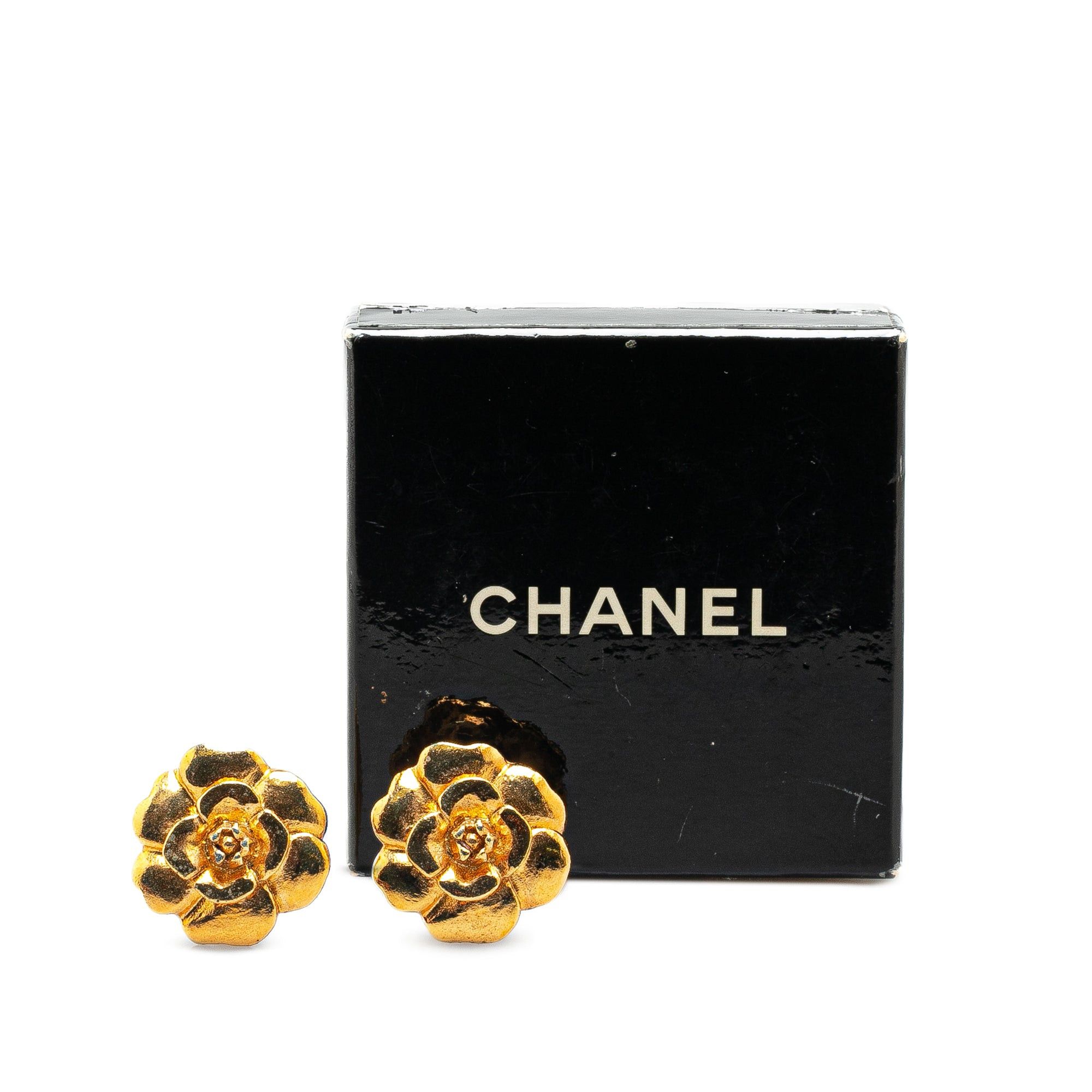 Chanel Chanel Gold Plated Camellia Clip on Earrings Gold Size ONE SIZE - 4 Thumbnail
