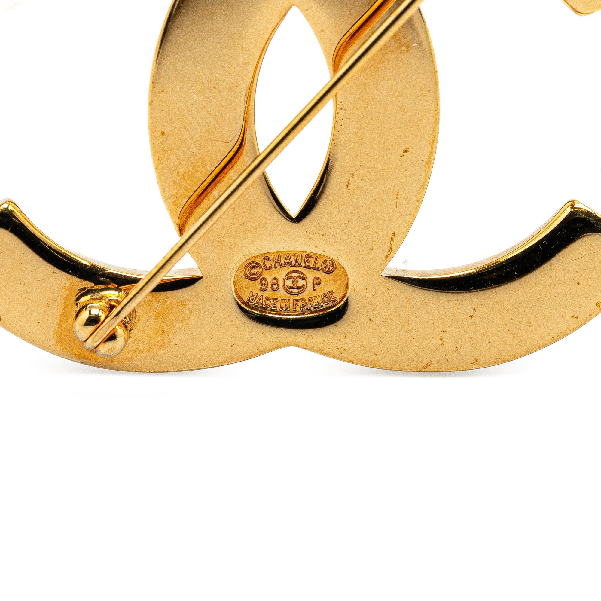 Chanel Chanel Gold Plated CC Brooch Gold Size ONE SIZE - 3 Thumbnail