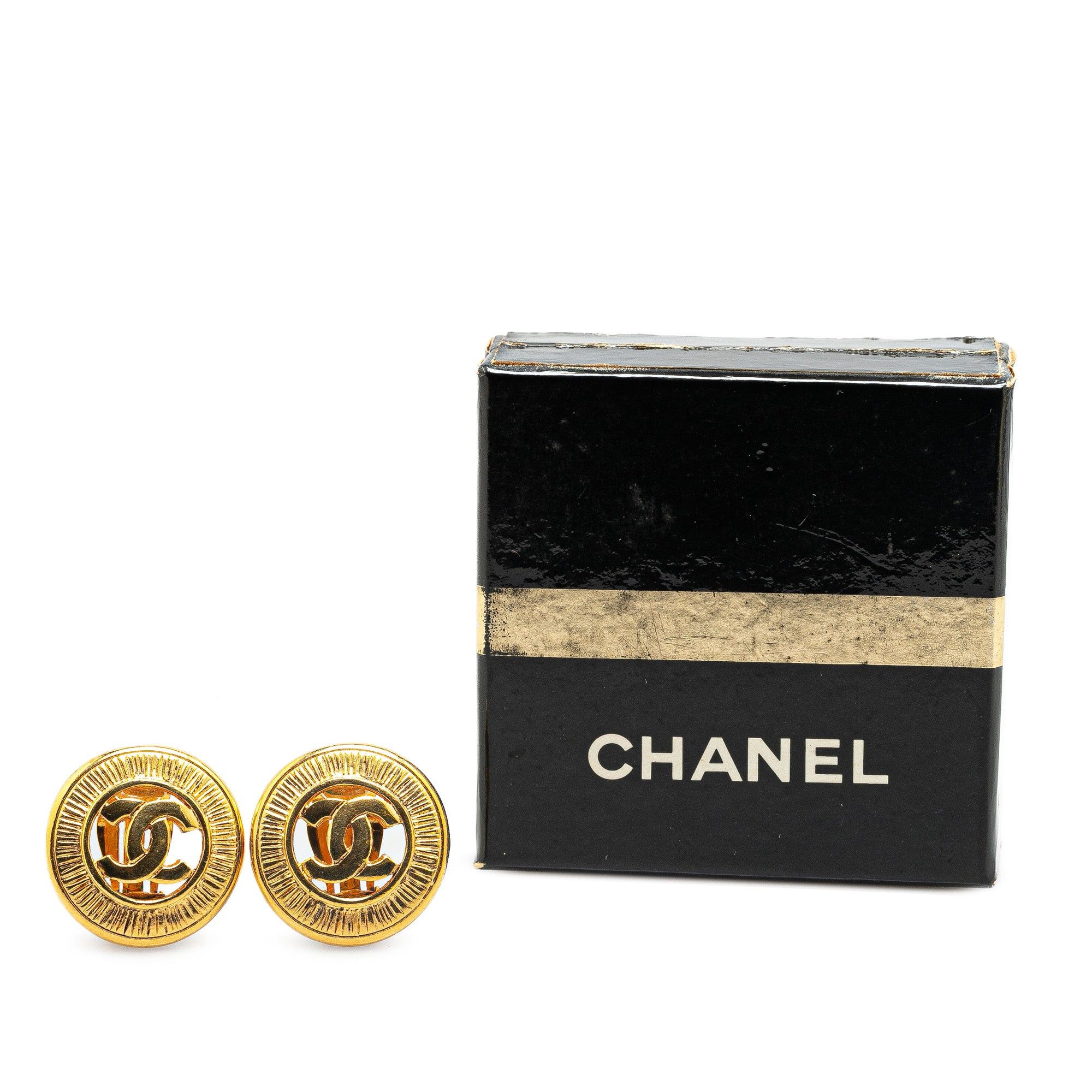 Chanel Chanel Gold Plated CC Clip On Earrings Gold Size ONE SIZE - 5 Thumbnail