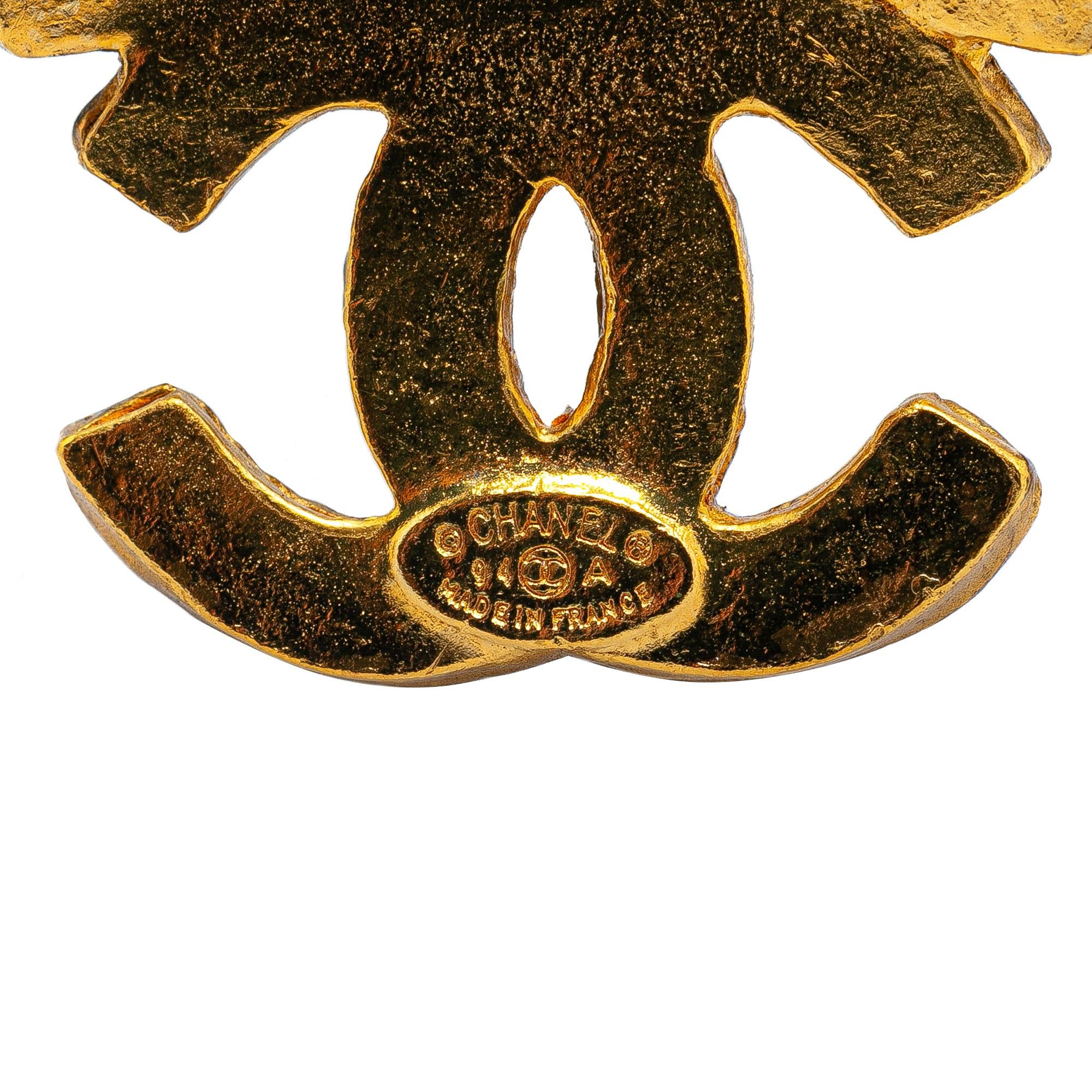 Chanel Chanel Gold Plated Triple CC Brooch Gold Size ONE SIZE - 3 Thumbnail