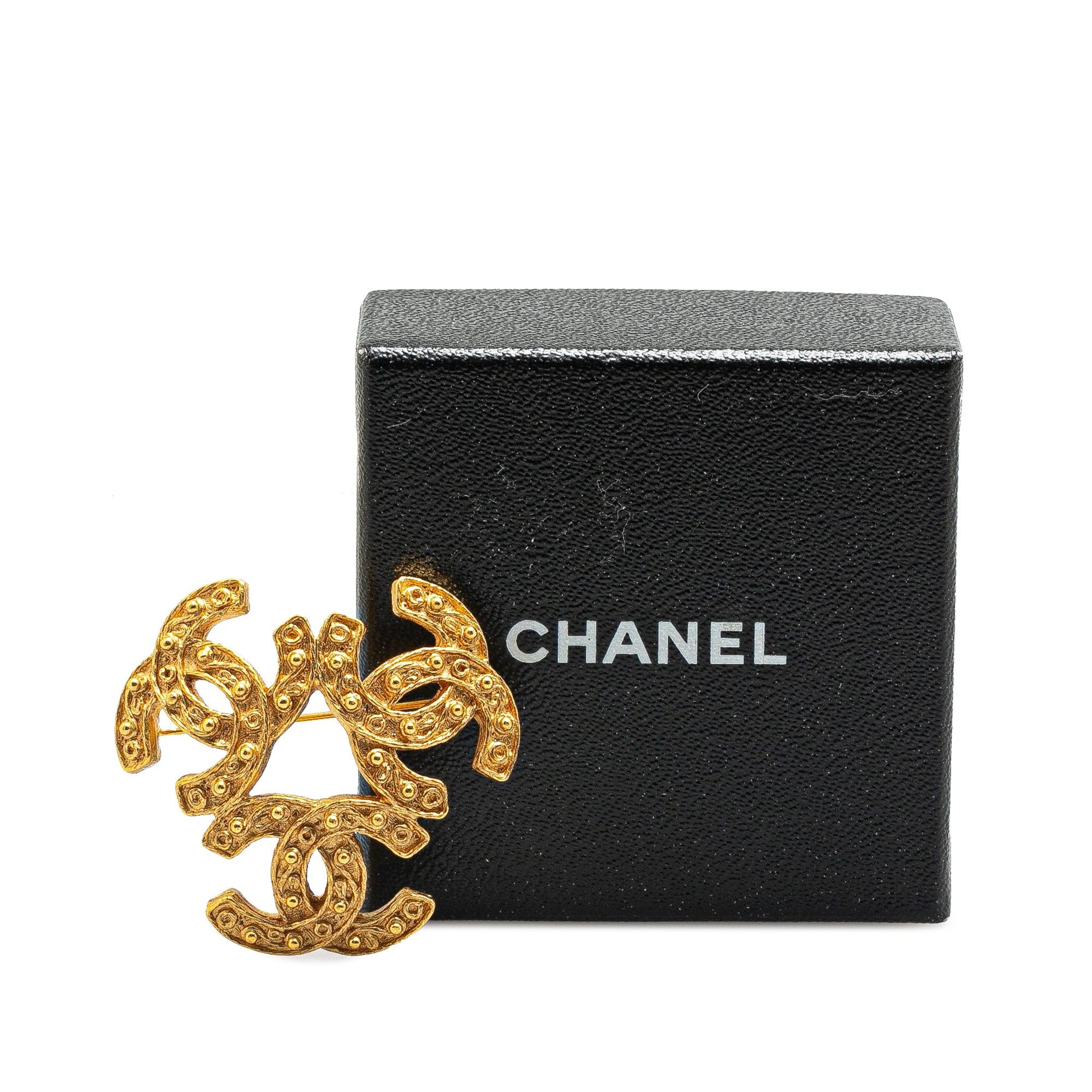 Chanel Chanel Gold Plated Triple CC Brooch Gold Size ONE SIZE - 5 Thumbnail