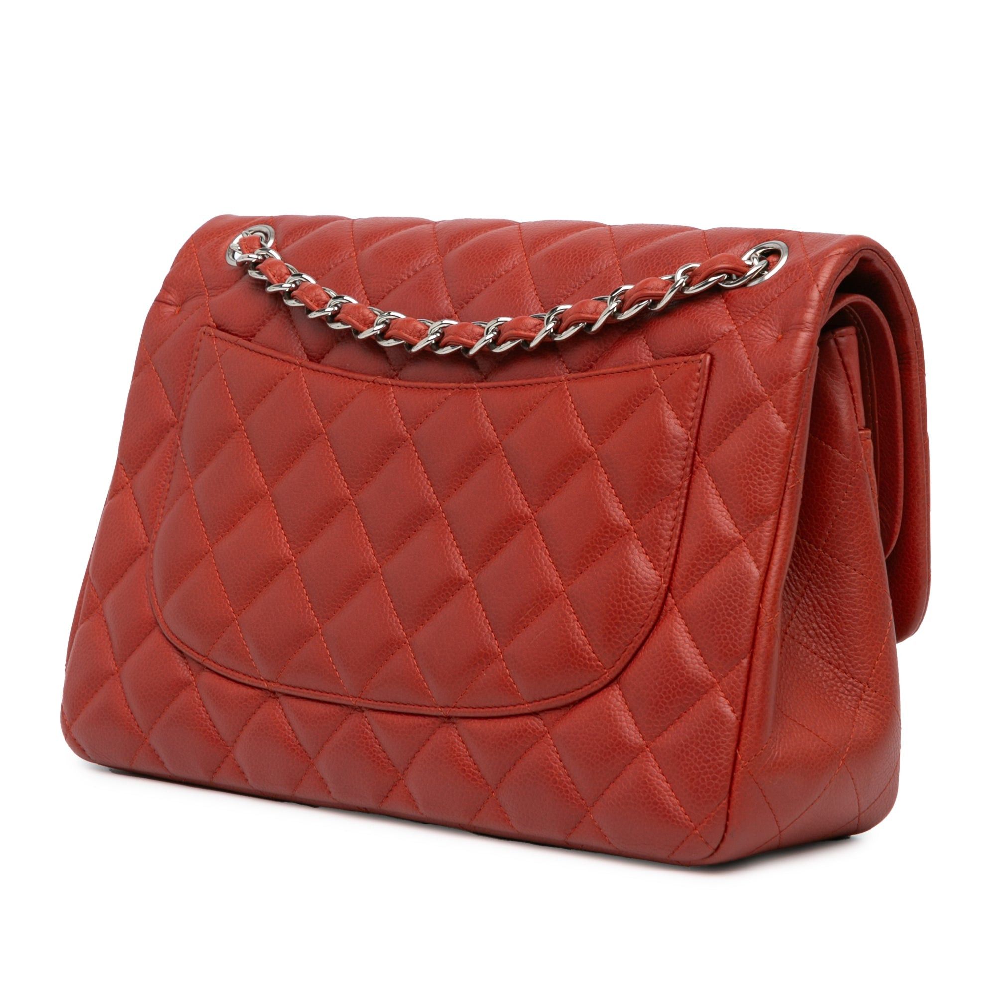 Chanel Chanel Jumbo Classic Caviar Double Flap Orange Size ONE SIZE - 2 Thumbnail