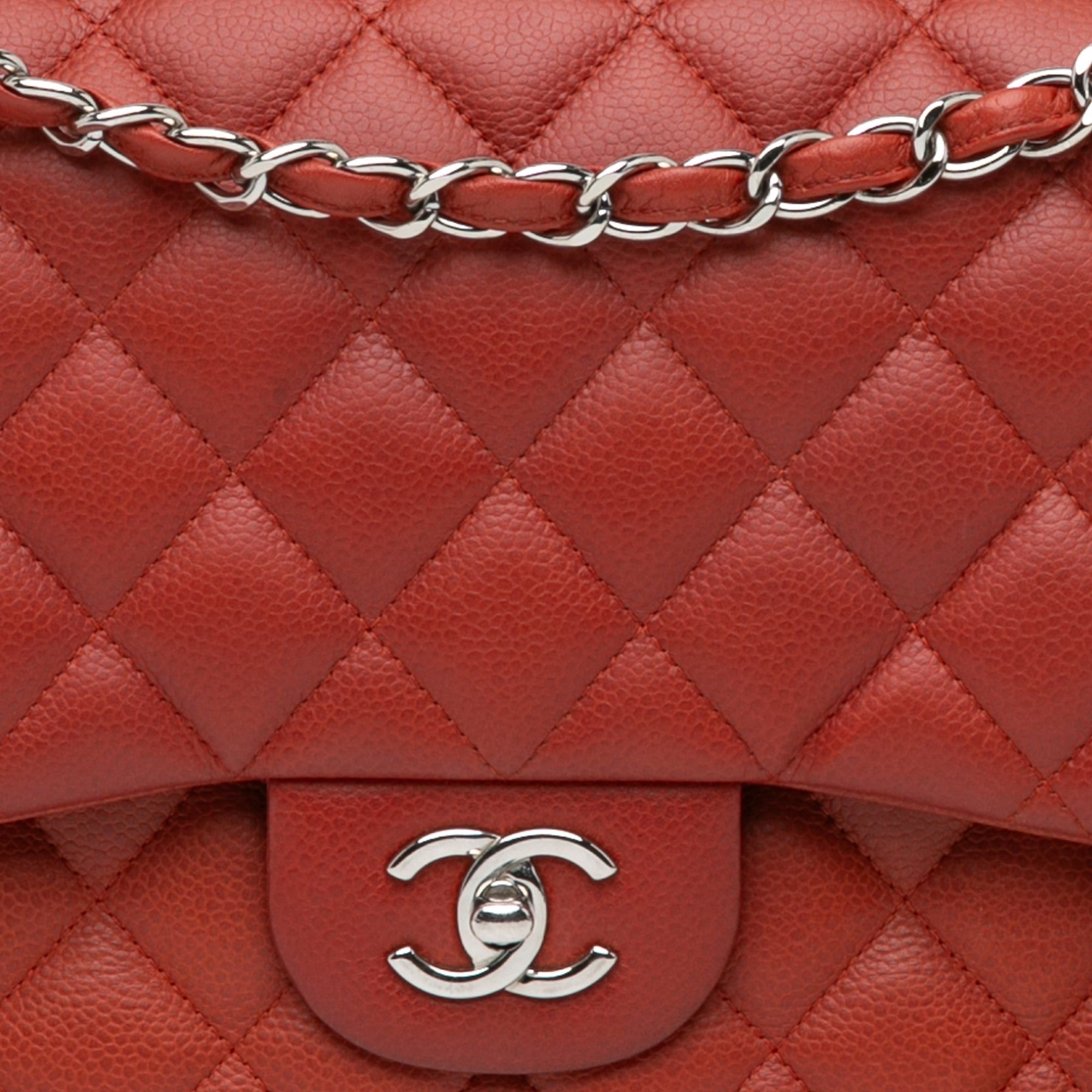 Chanel Chanel Jumbo Classic Caviar Double Flap Orange Size ONE SIZE - 9 Thumbnail