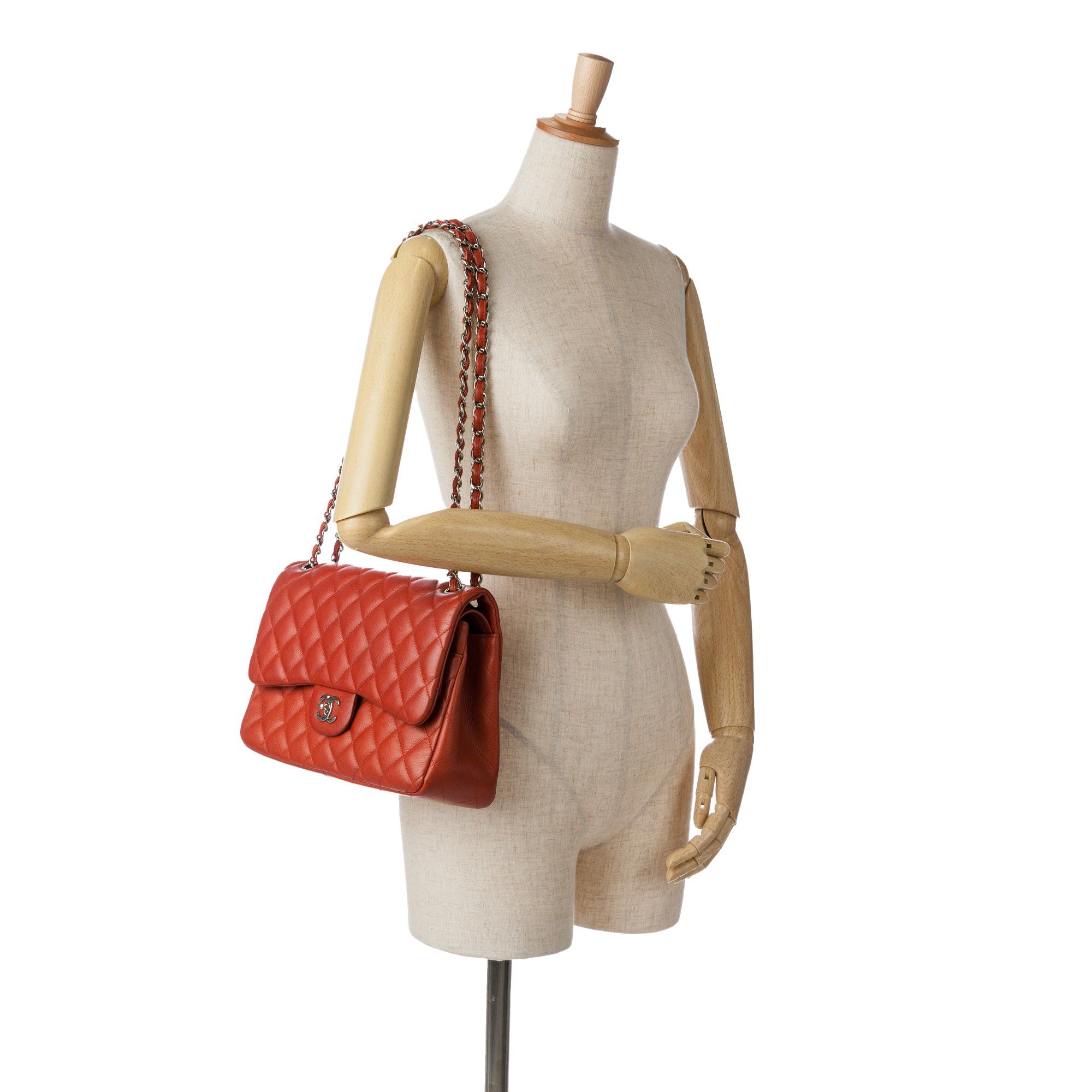 Chanel Chanel Jumbo Classic Caviar Double Flap Orange Size ONE SIZE - 11 Thumbnail