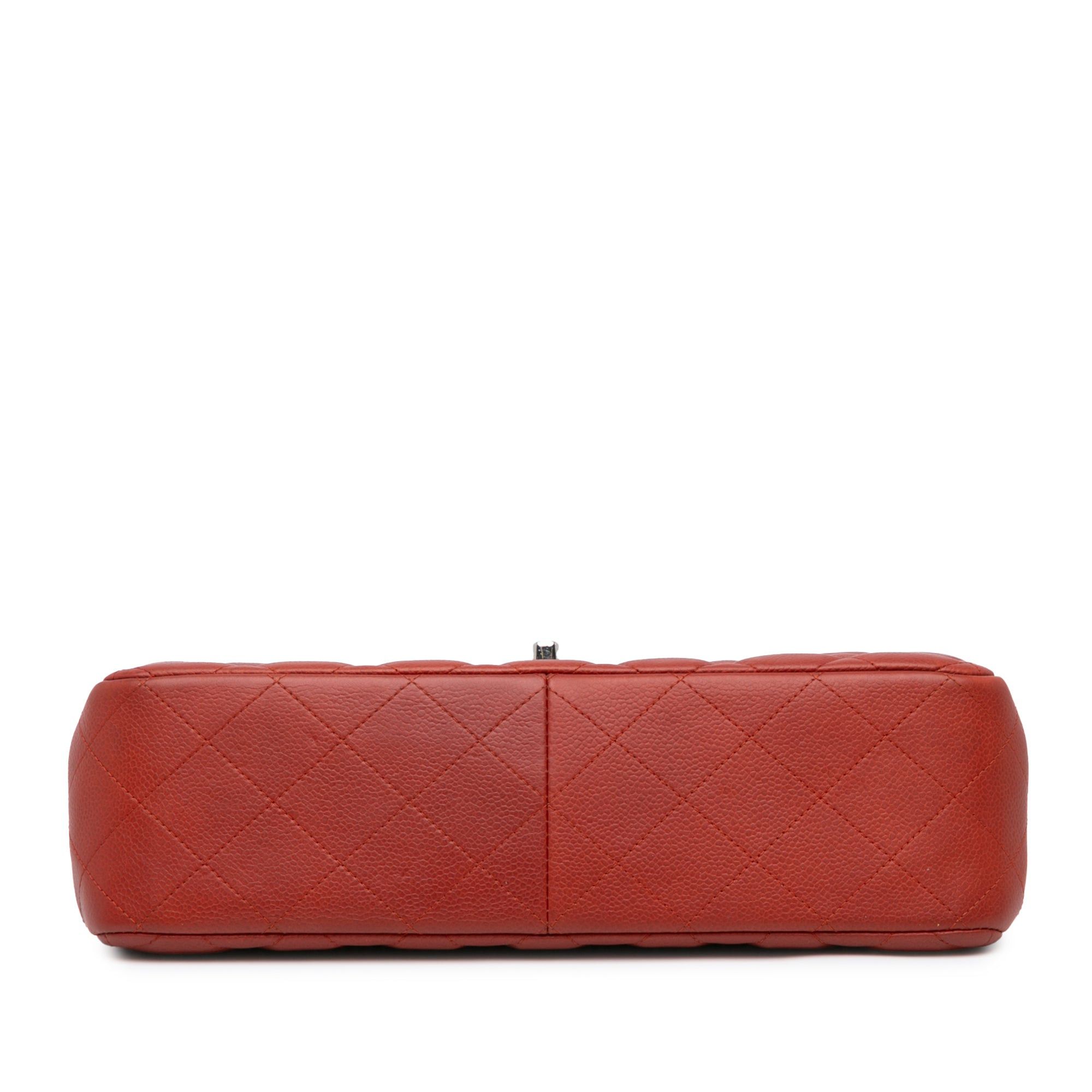 Chanel Chanel Jumbo Classic Caviar Double Flap Orange Size ONE SIZE - 3 Thumbnail
