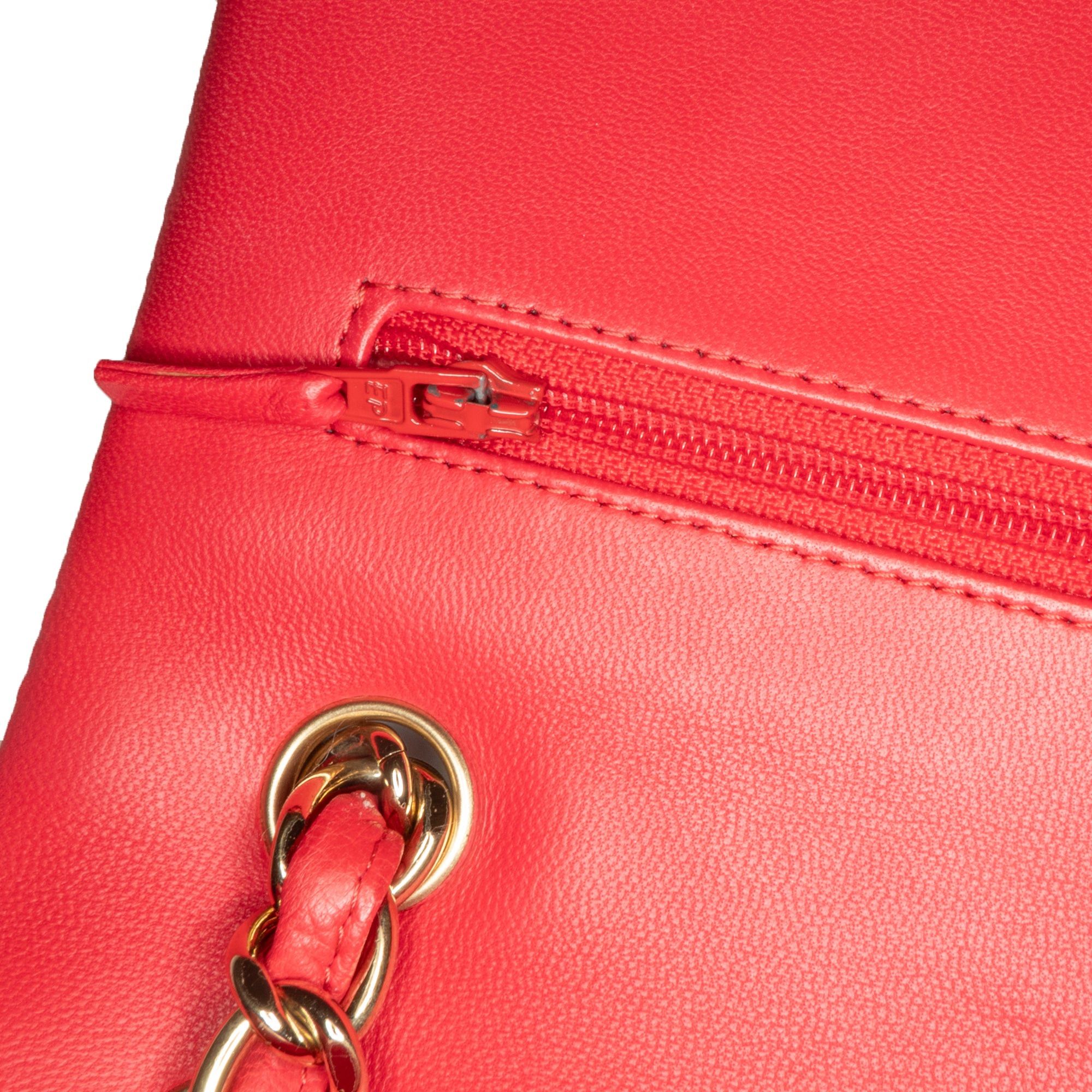 Chanel Chanel Jumbo Classic Lambskin Double Flap Red Size ONE SIZE - 8 Thumbnail
