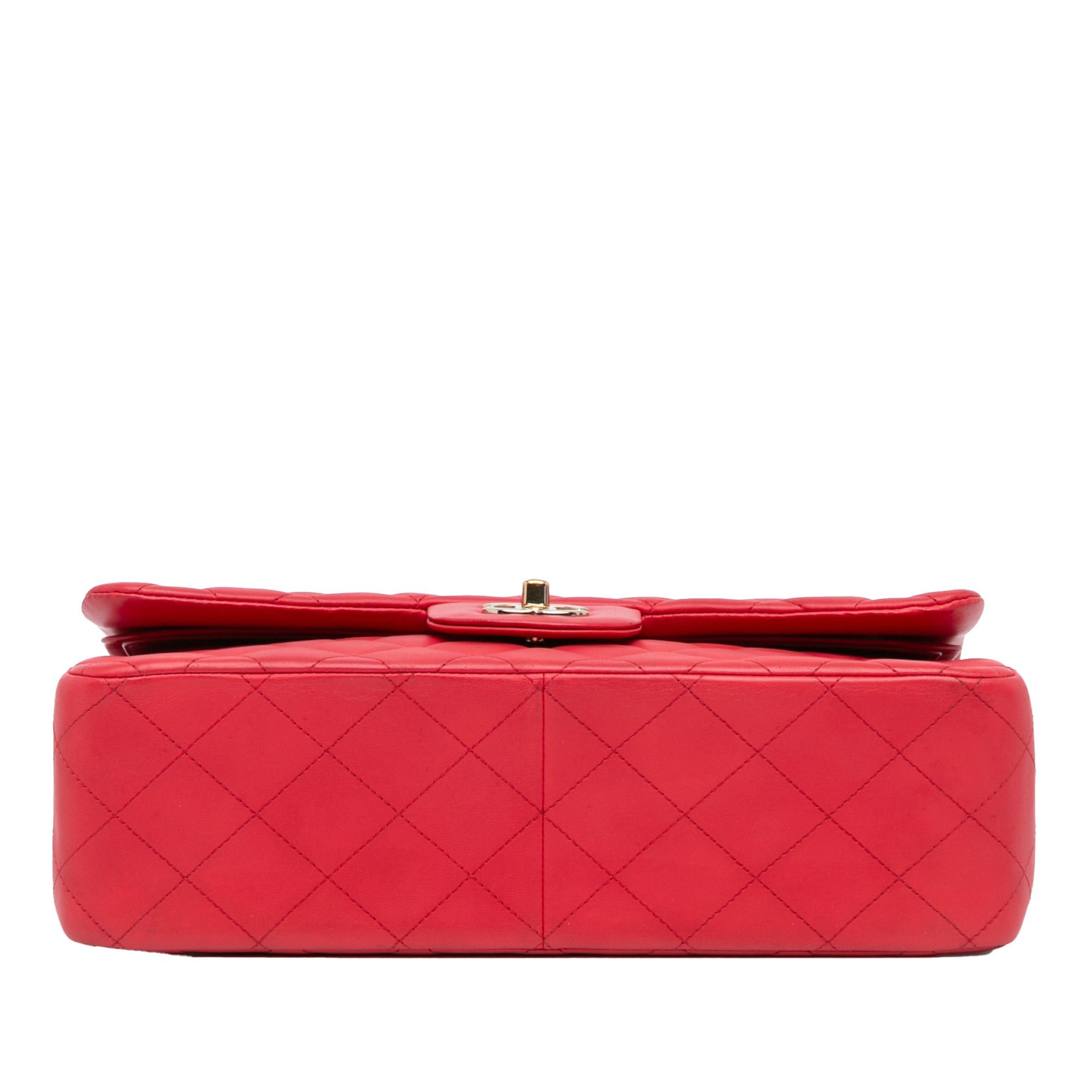Chanel Chanel Jumbo Classic Lambskin Double Flap Red Size ONE SIZE - 3 Thumbnail