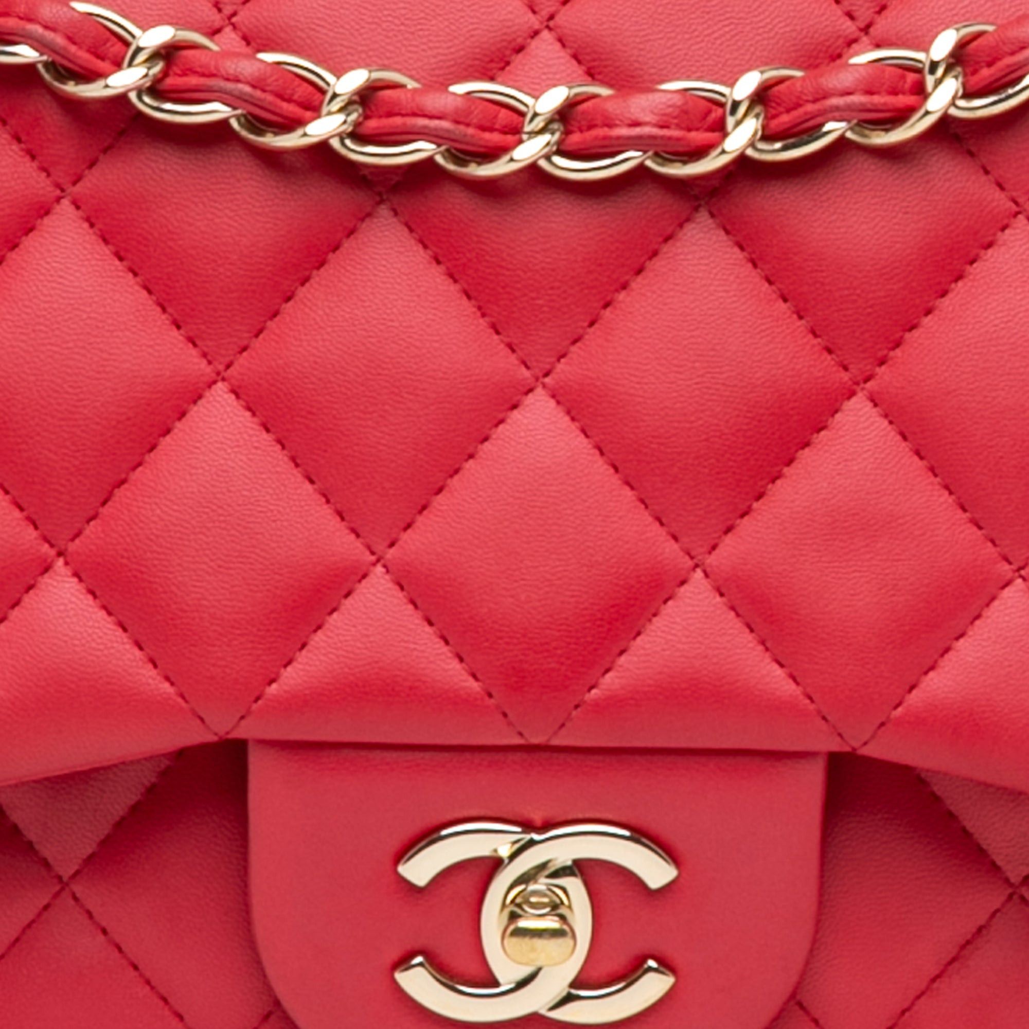 Chanel Chanel Jumbo Classic Lambskin Double Flap Red Size ONE SIZE - 7 Thumbnail