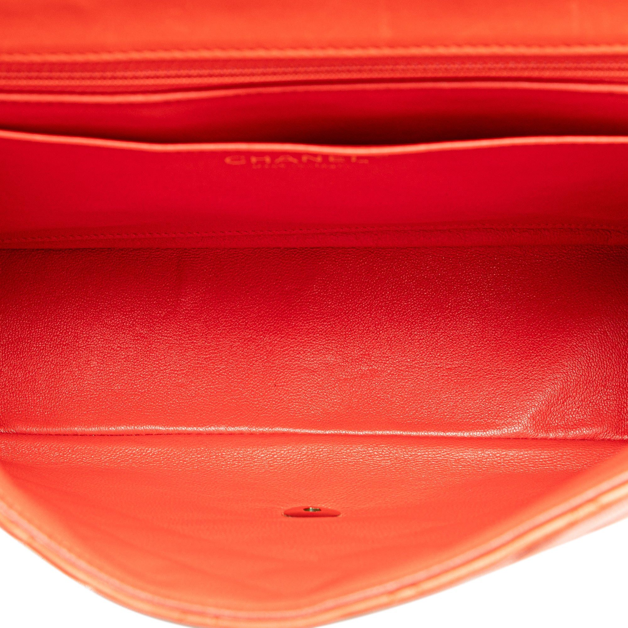 Chanel Chanel Jumbo Classic Lambskin Single Flap Orange Size ONE SIZE - 4 Thumbnail